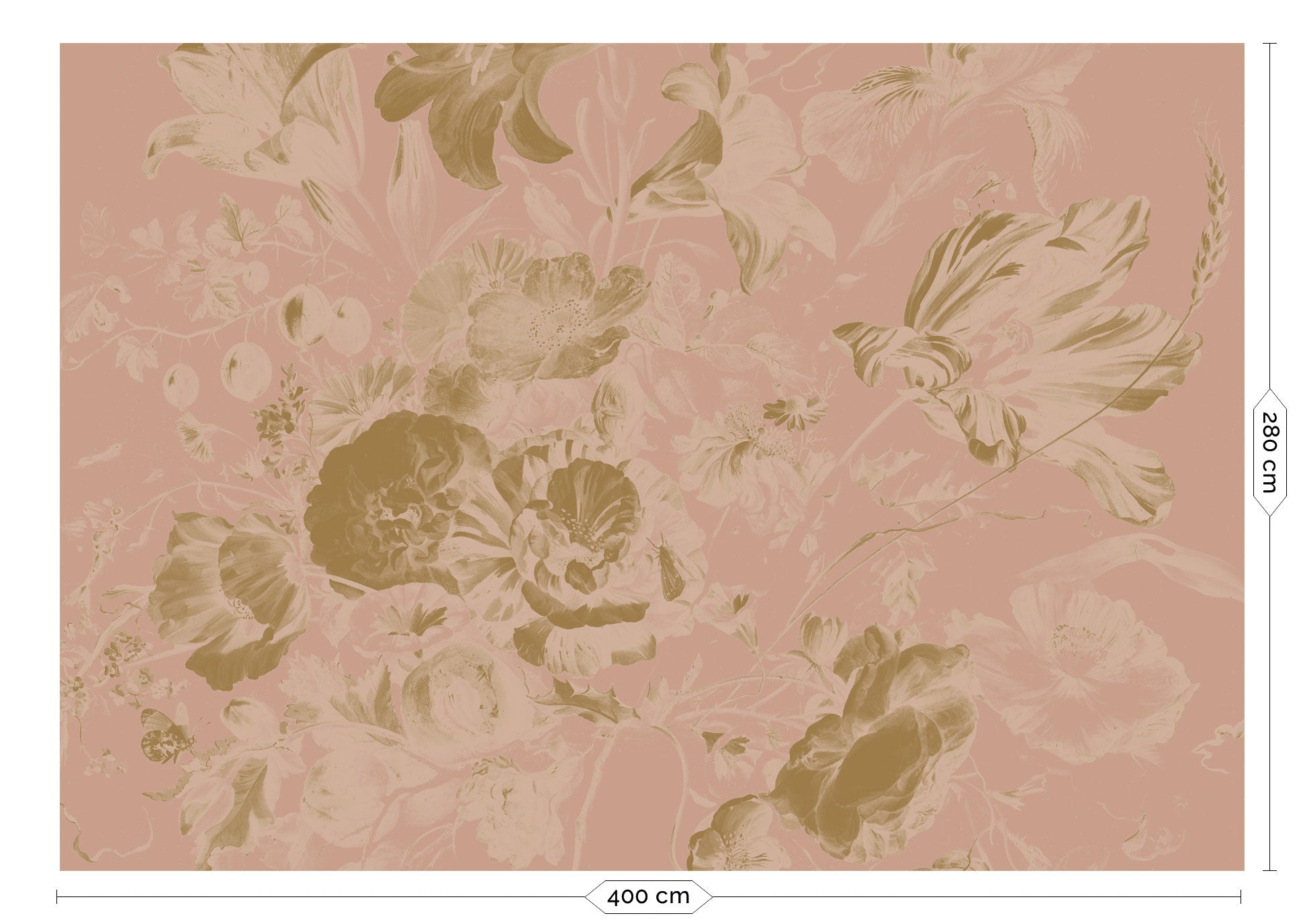 KEK Amsterdam Gold Metallic Golden Age Flowers MW-048 - 8 Sheets Behang