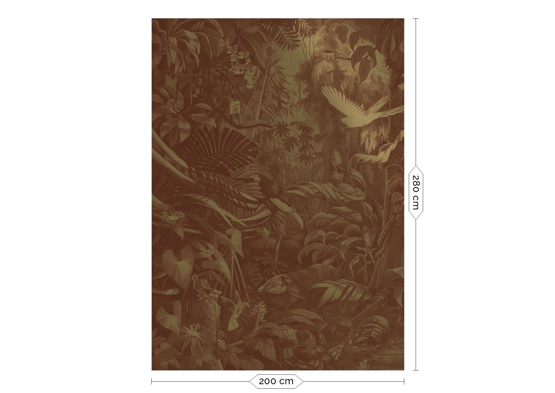KEK Amsterdam Gold Metallic Tropical Landscapes MW-061 - 4 Sheets Behang