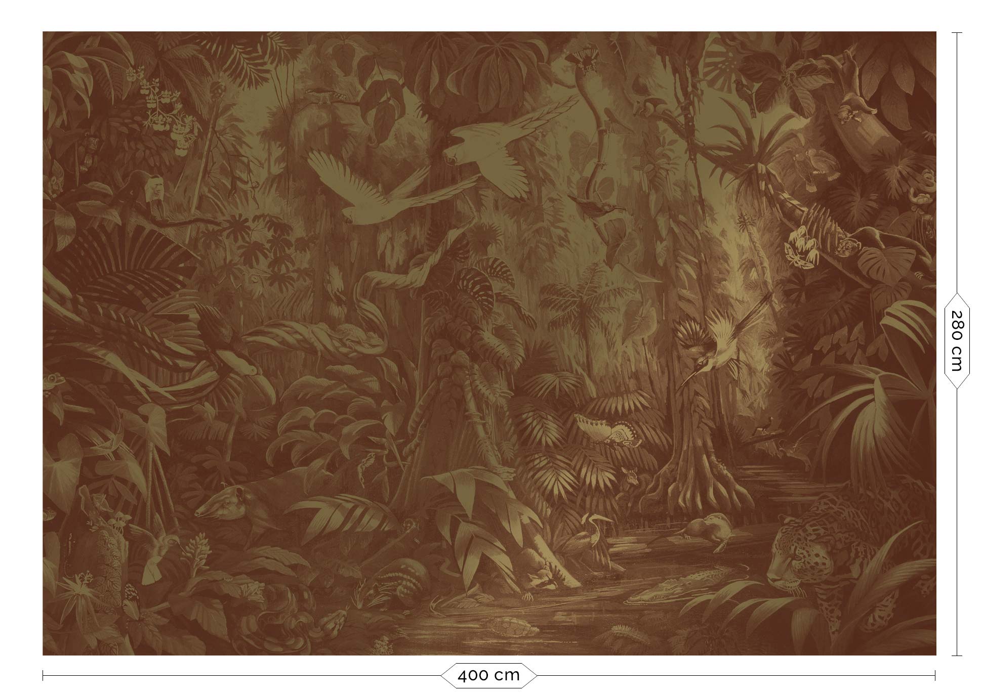 KEK Amsterdam Gold Metallic Tropical Landscapes MW-063 - 8 Sheets Behang