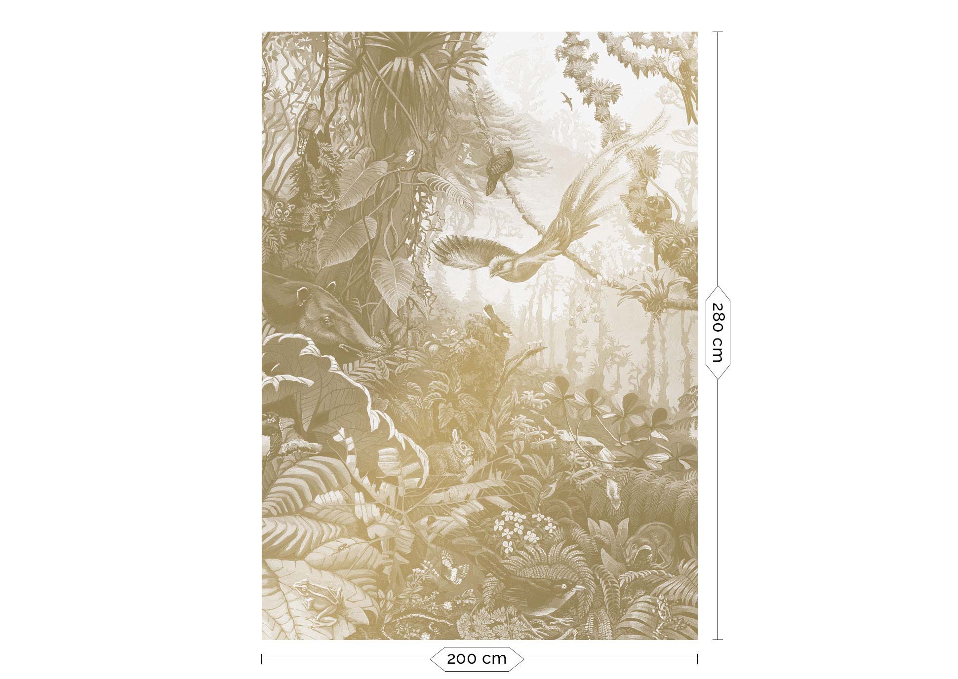 KEK Amsterdam Gold Metallic Tropical Landscapes MW-064 - 4 Sheets Behang