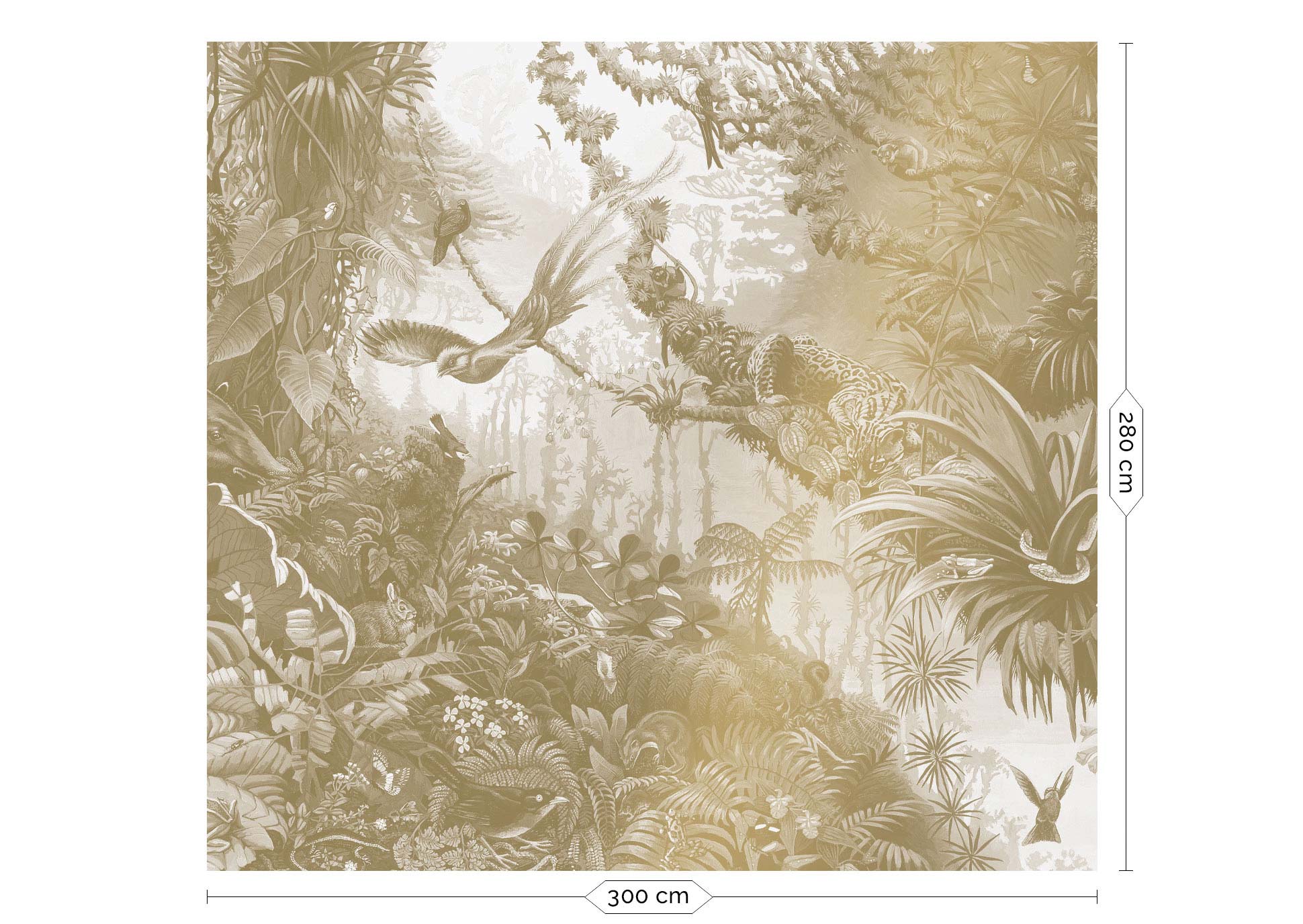 KEK Amsterdam Gold Metallic Tropical Landscapes MW-065 - 6 Sheets Behang