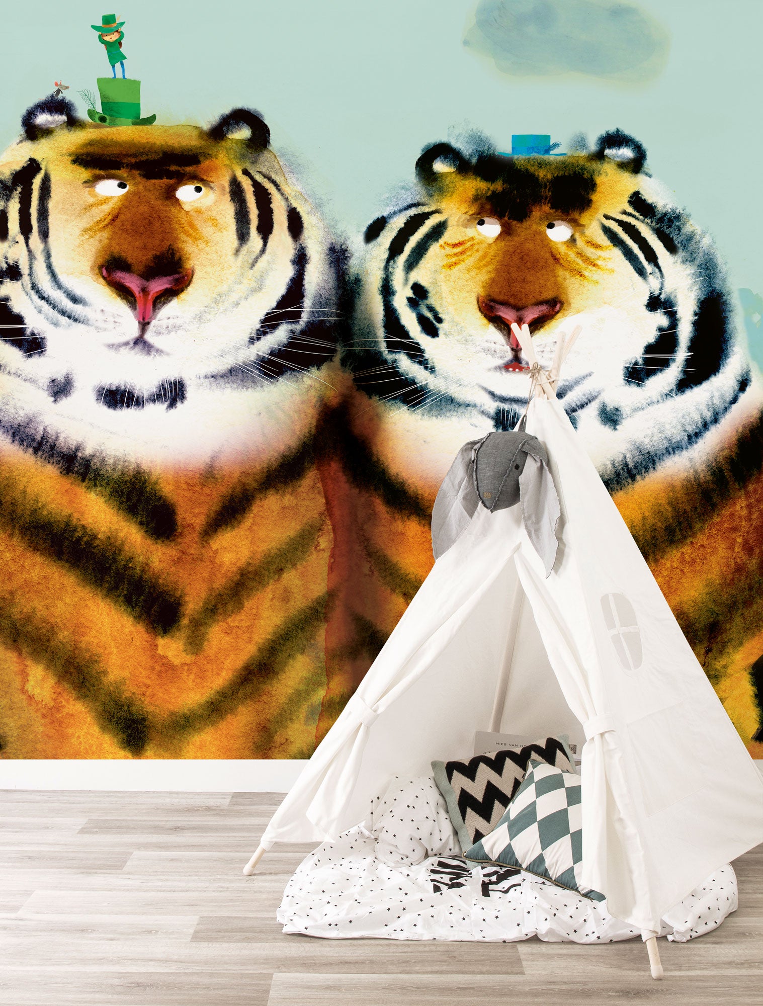 KEK Amsterdam Two Tigers WS-096 - 8 Sheets Behang