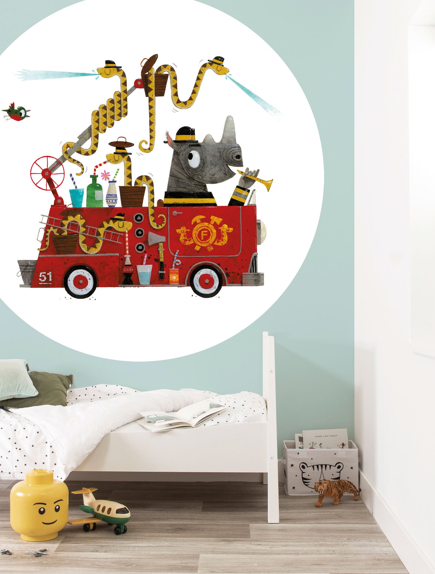 KEK Amsterdam Wallpaper Circle Firetruck CK-018 Behangcirkel