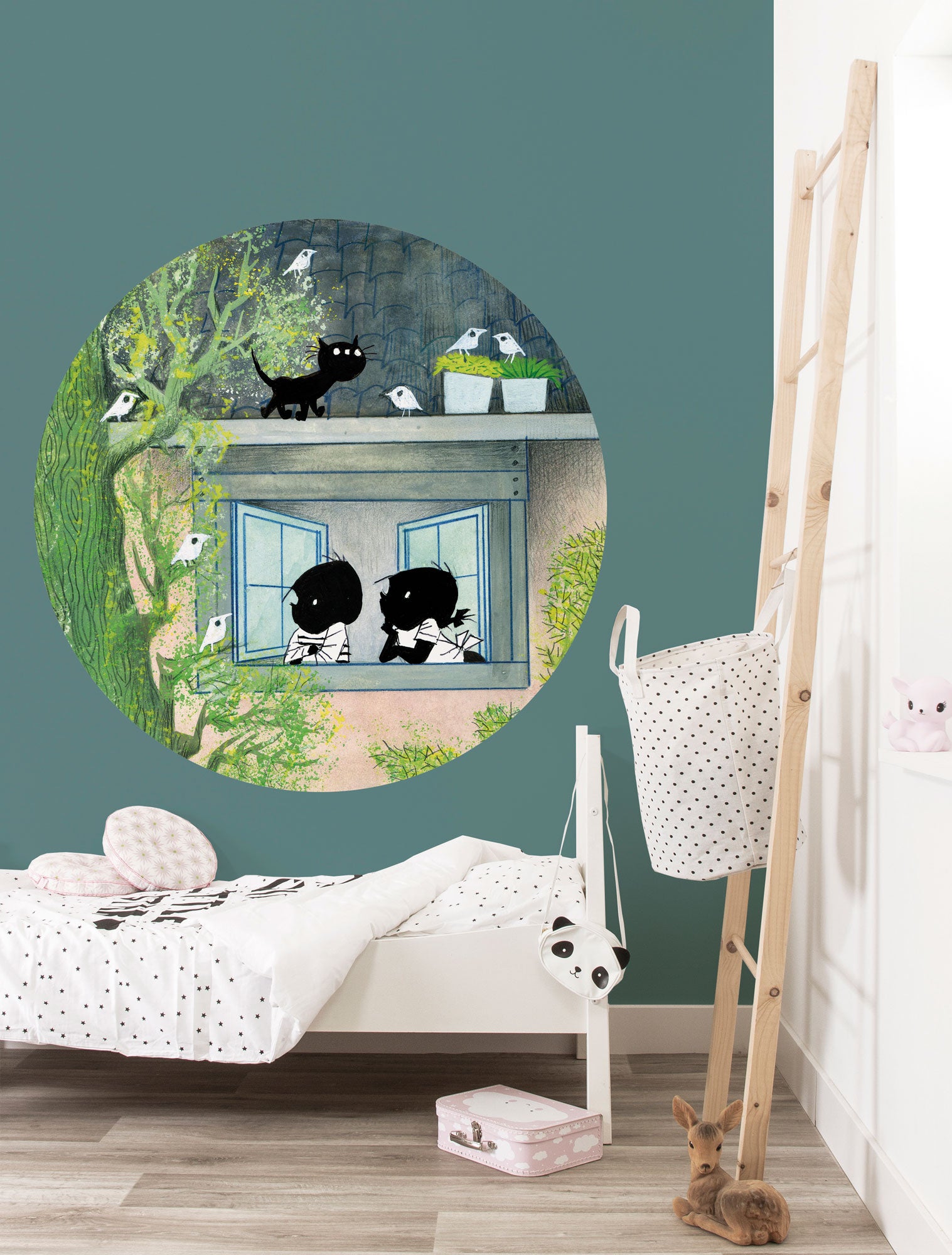 KEK Amsterdam Wallpaper Circle Jip & Janneke, Birds SC-083 Behangcirkel