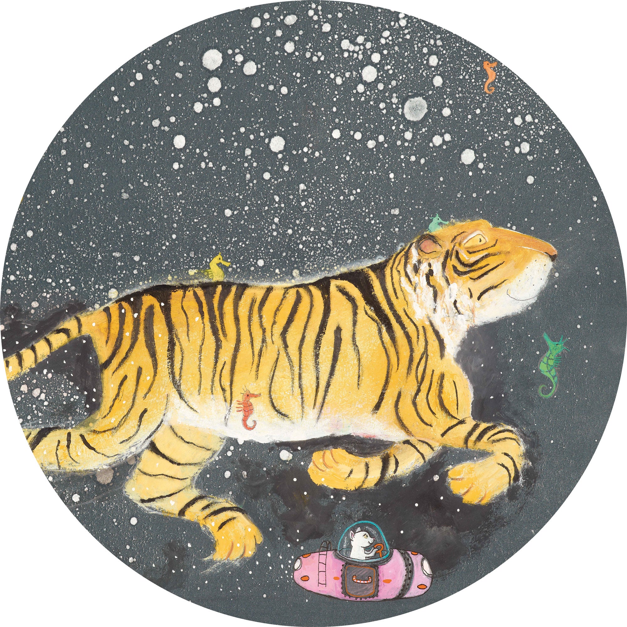 KEK Amsterdam Wallpaper Circle Smiling Tiger CK-025 Behangcirkel