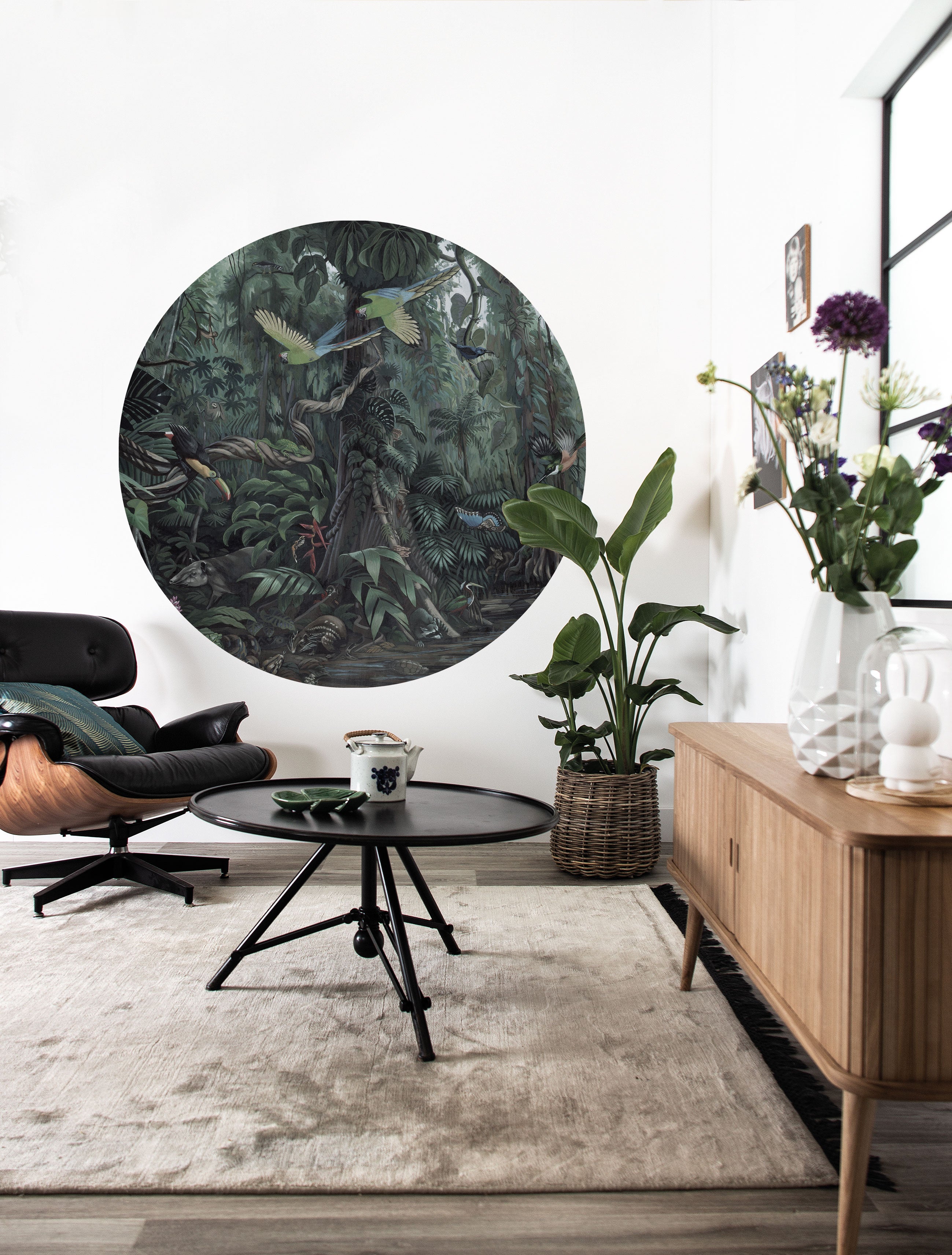KEK Amsterdam Wallpaper Circle Tropical Landscapes SC-072 Behangcirkel