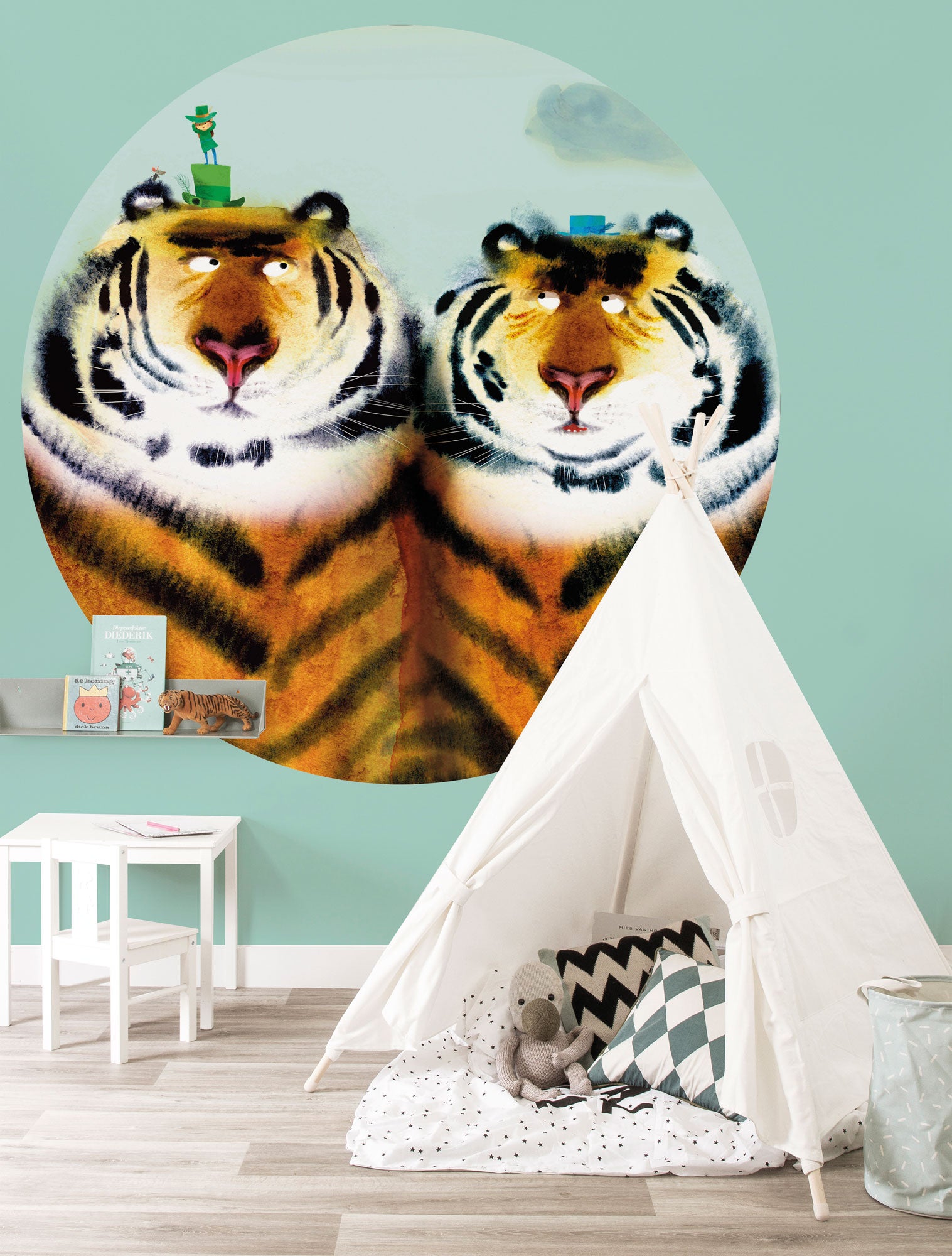 KEK Amsterdam Wallpaper Circle Two Tigers CK-041 Behangcirkel
