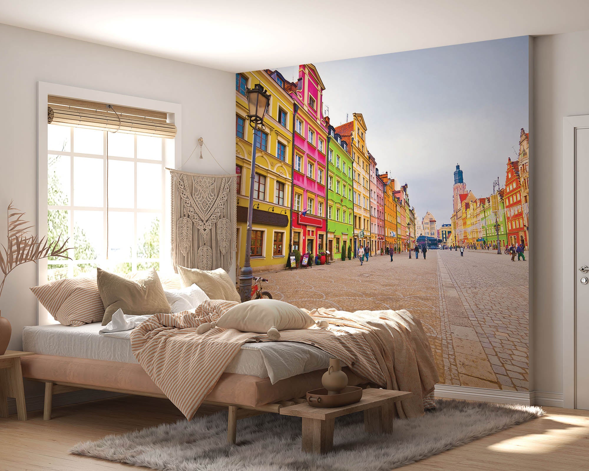 Kleurrijk stadscentrum in Polen - LW00348 Fotobehang