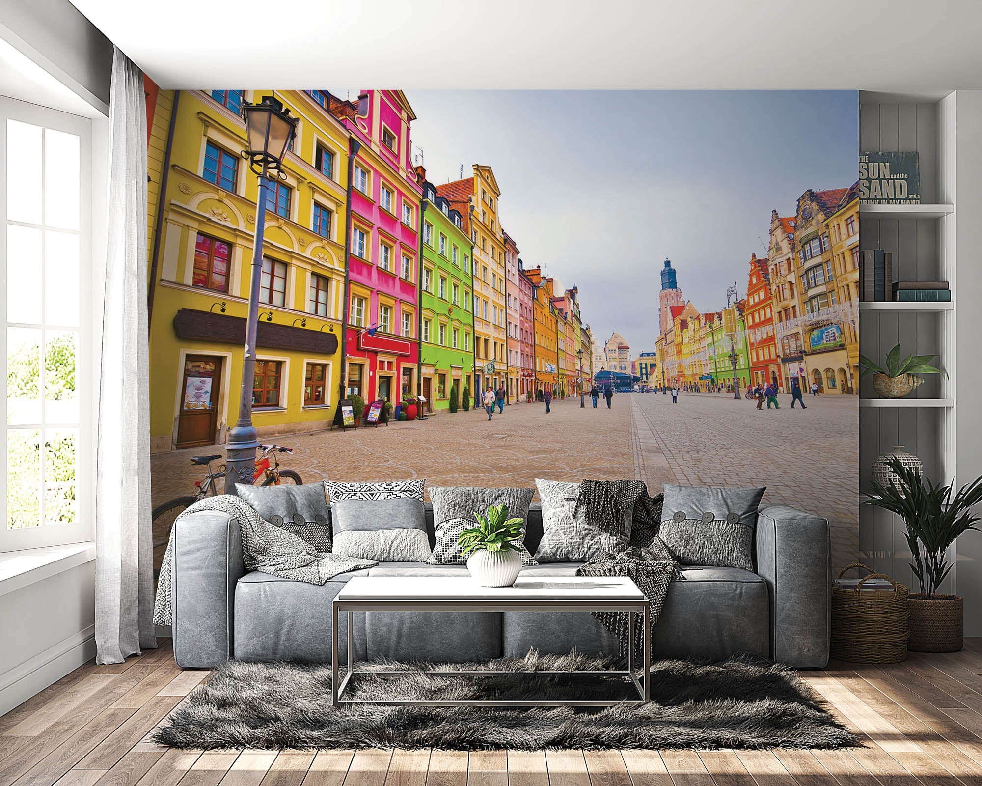 Kleurrijk stadscentrum in Polen - LW00348 Fotobehang