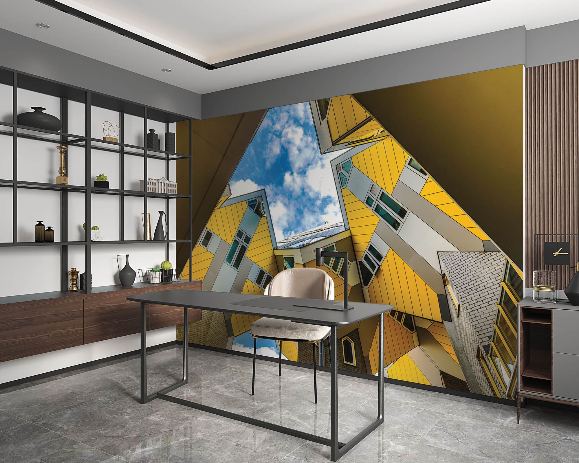 Kubus woningen - LW00038 Fotobehang