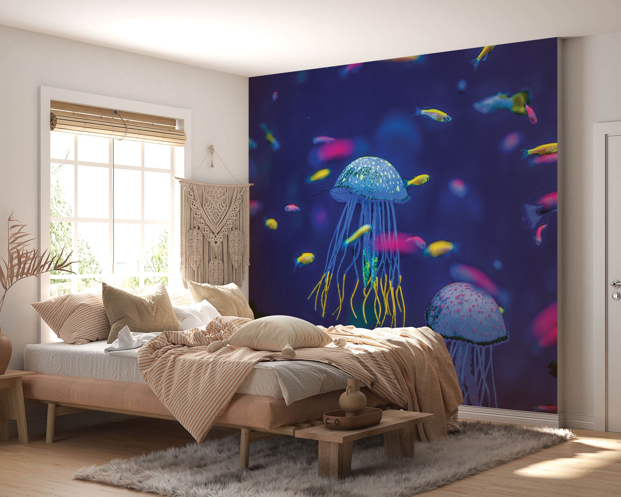 Kwallen in aquarium - LW00192 Fotobehang