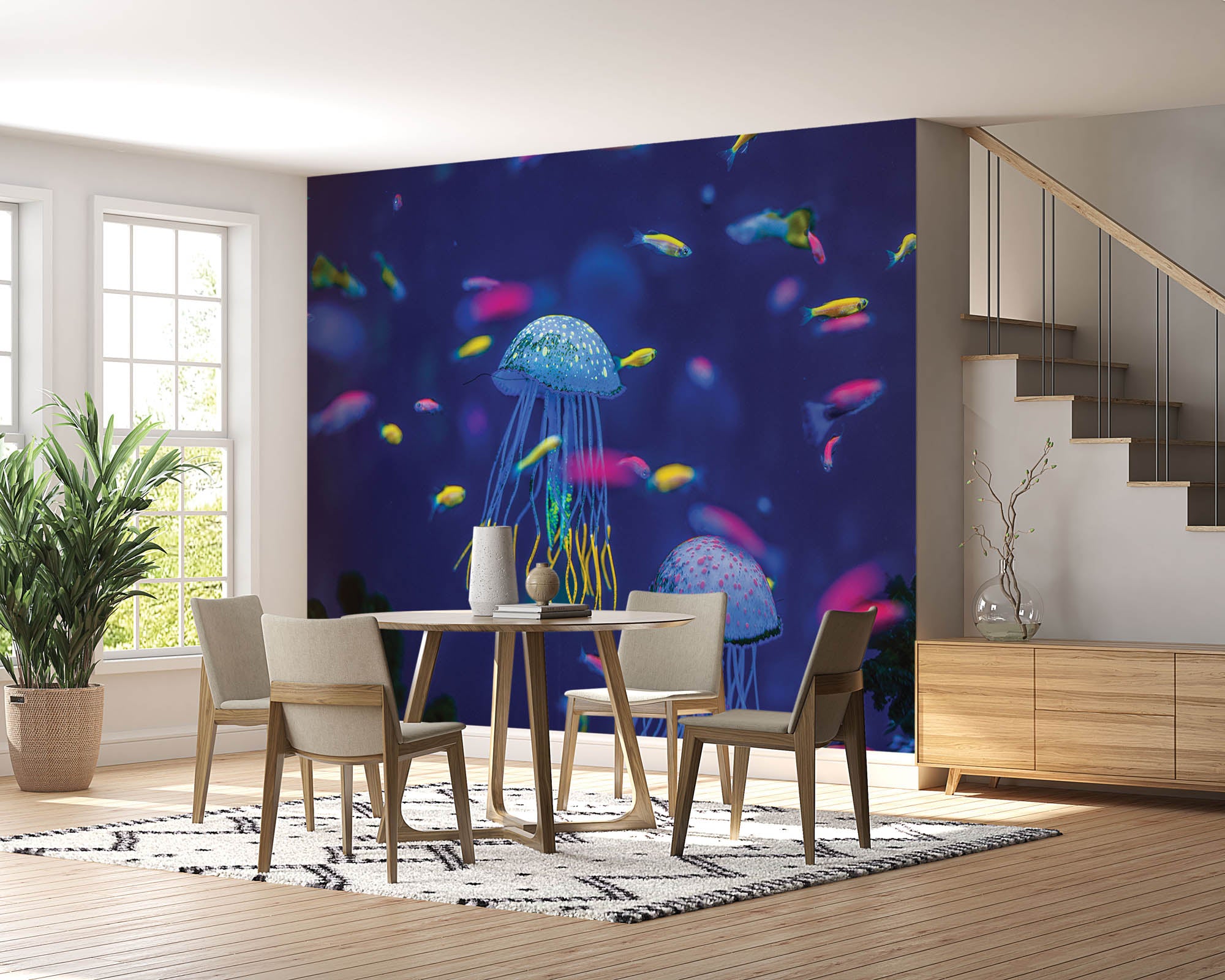 Kwallen in aquarium - LW00192 Fotobehang