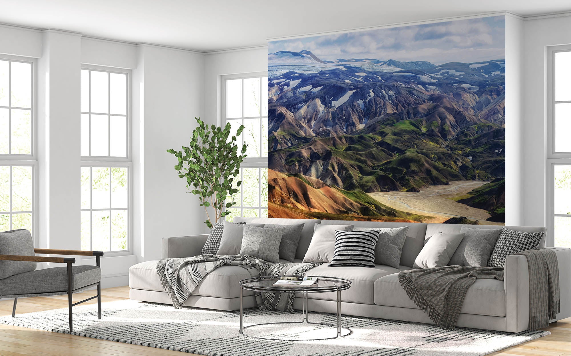 Landschap inclusief bergen en gletsjer - LW00248 Fotobehang