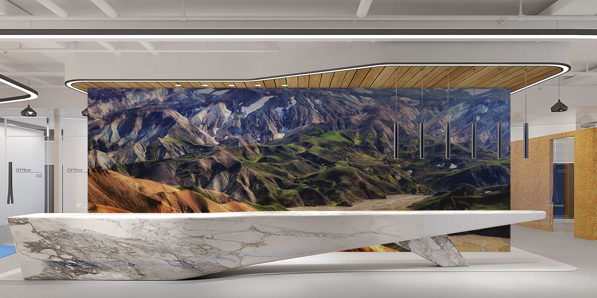 Landschap inclusief bergen en gletsjer - LW00248 Fotobehang