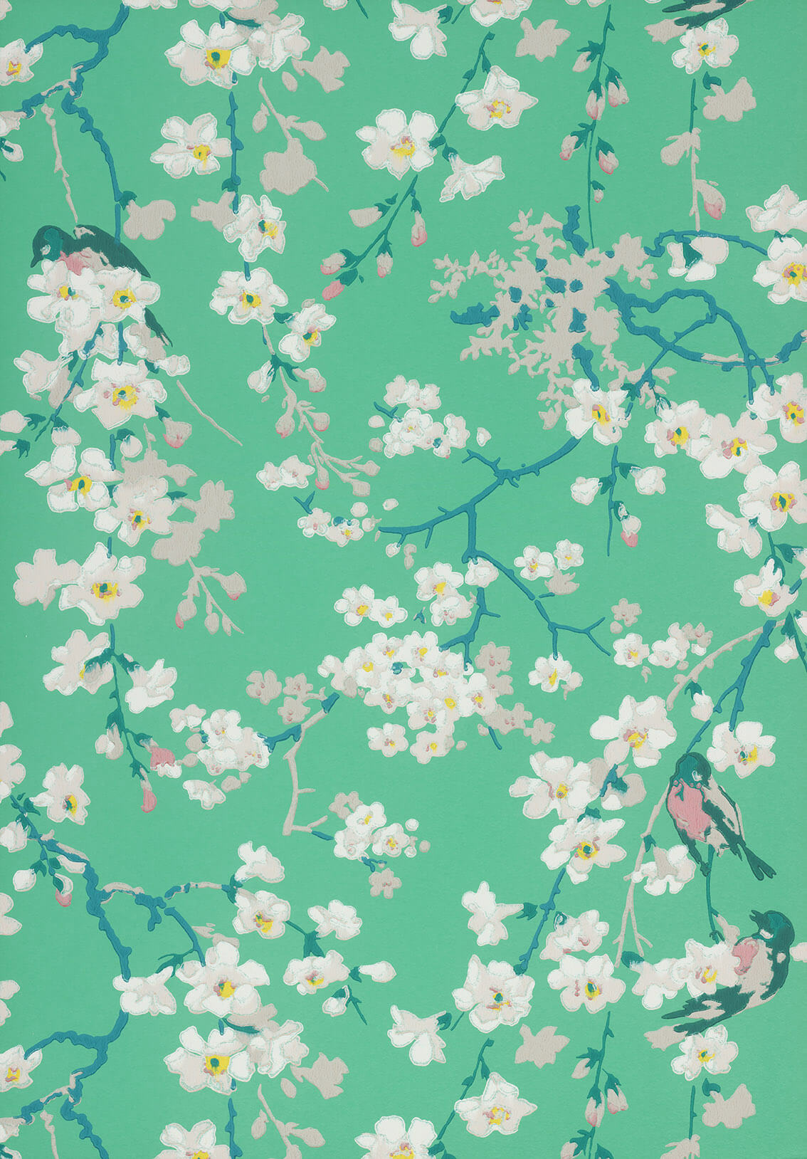 Little Green National Trust II Massingberd Blossom Verditer Behang