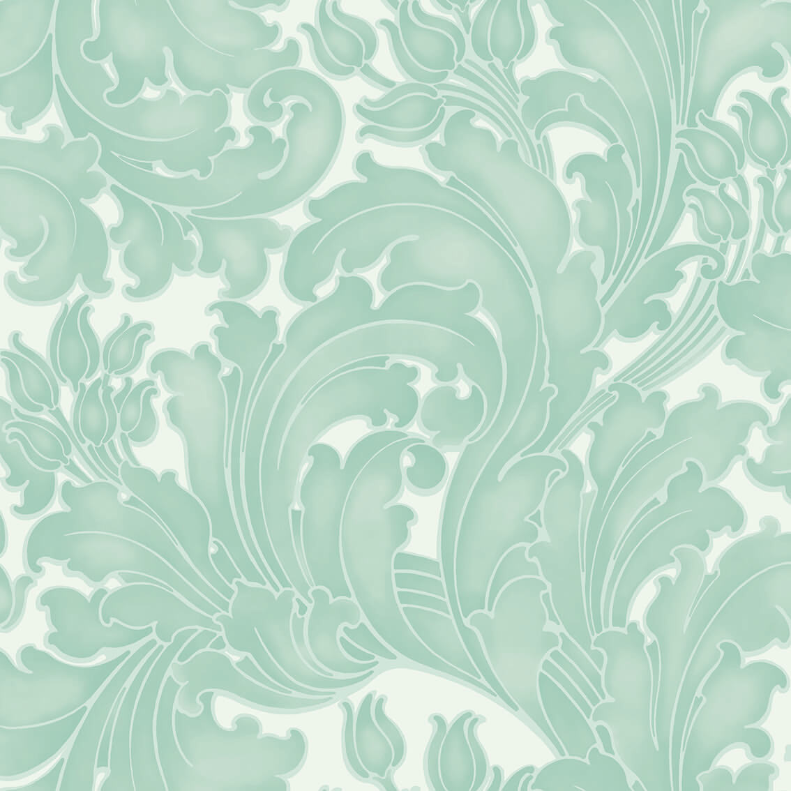 Little Green National Trust II Tulip Aqua Behang