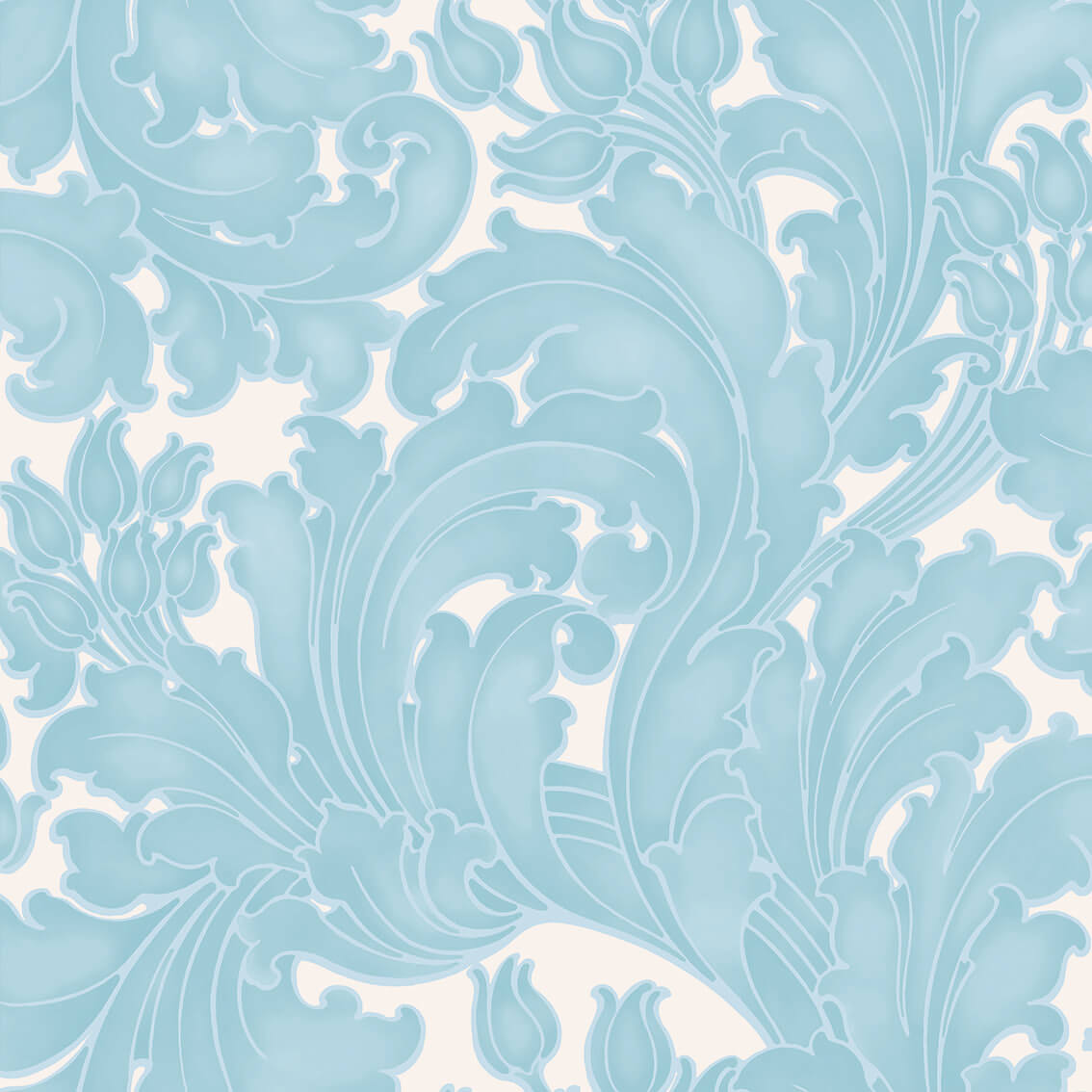 Little Green National Trust II Tulip Powder Blue Behang