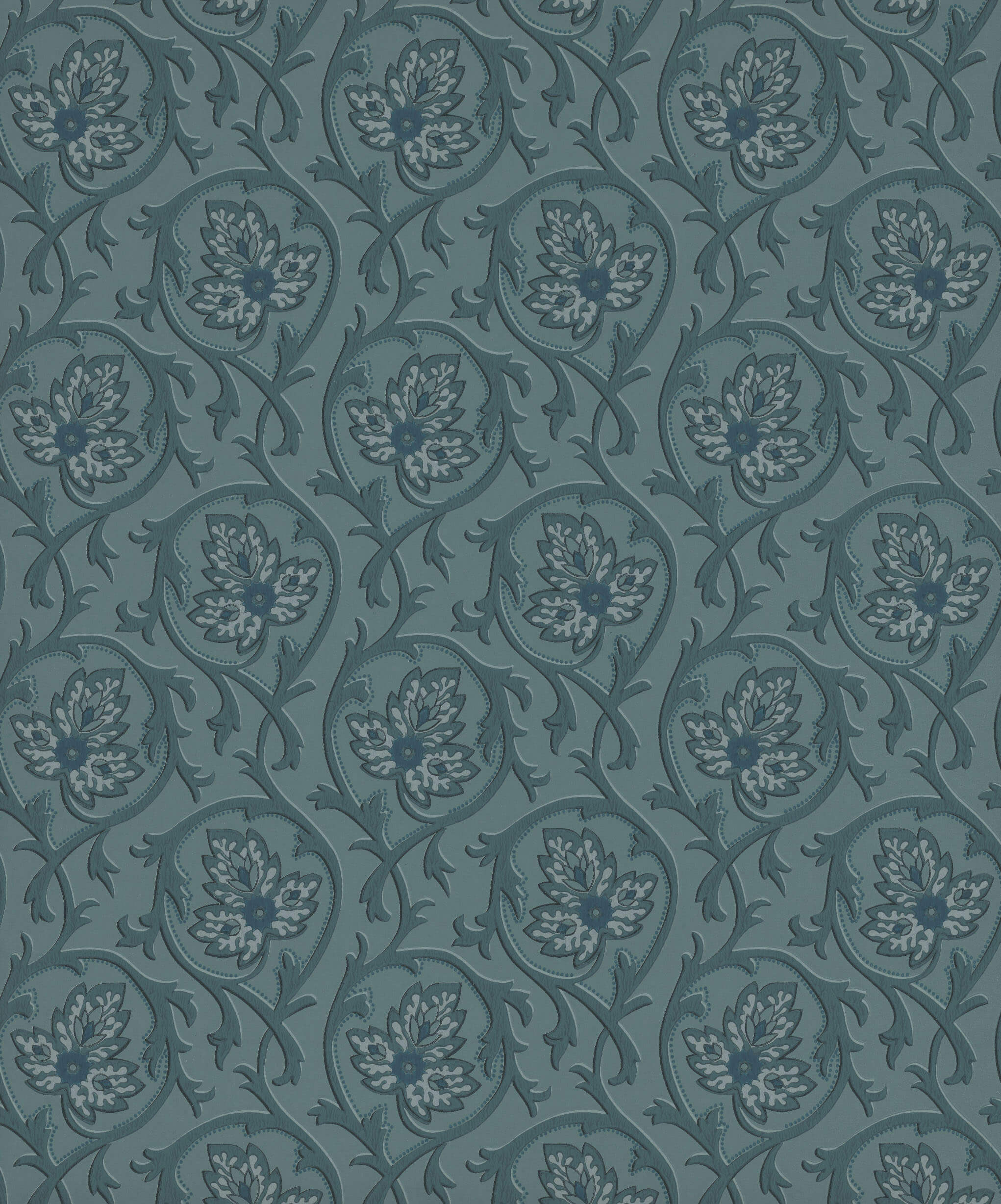 Little Green National Trust III Hoja Air Force Blue Behang