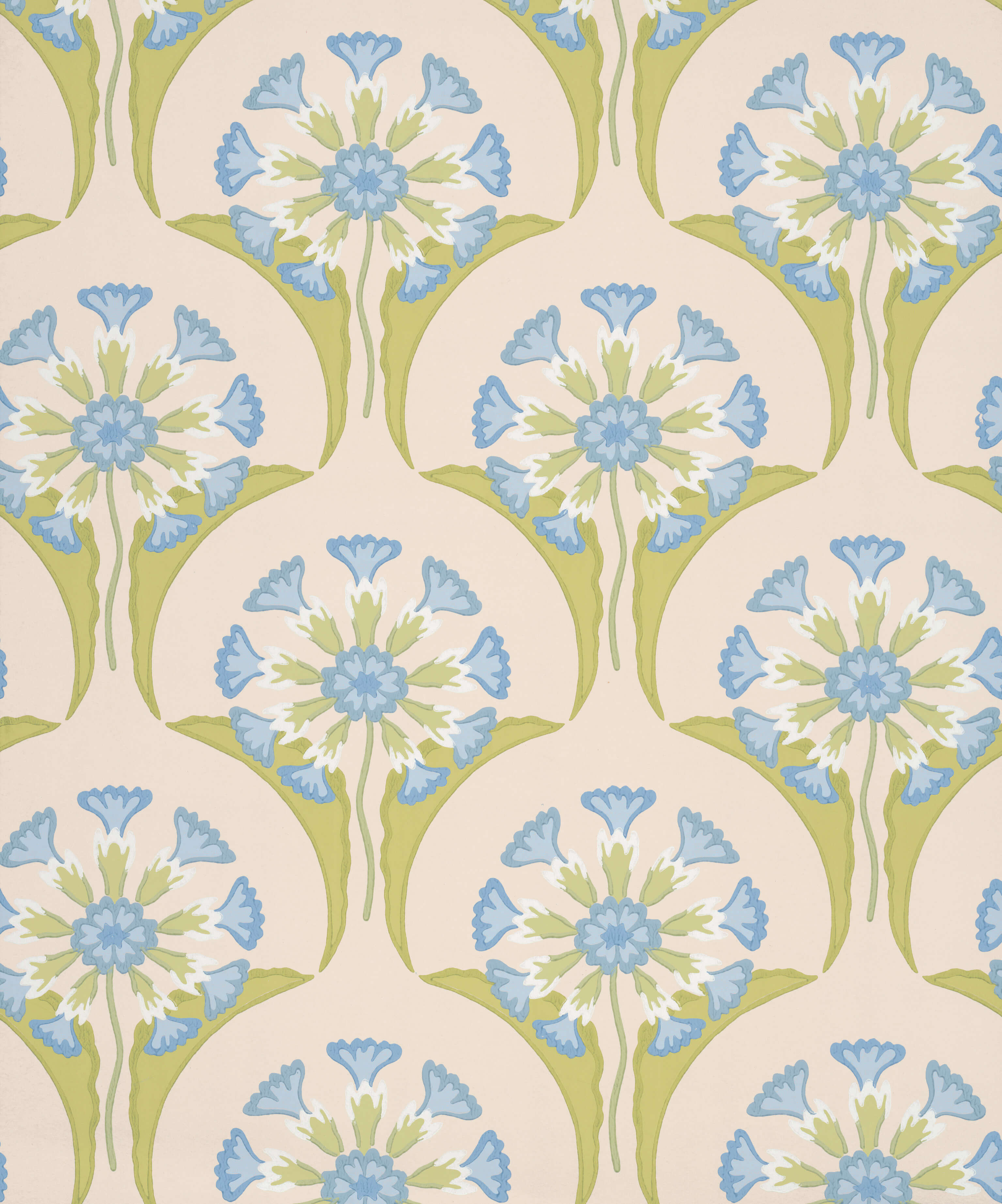 Little Green National Trust Papers Hencroft Blue Primula Behang