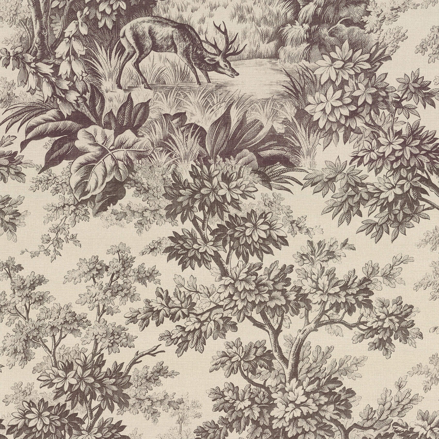 Little Green Revolution Papers Stag Toile Chocolat Behang