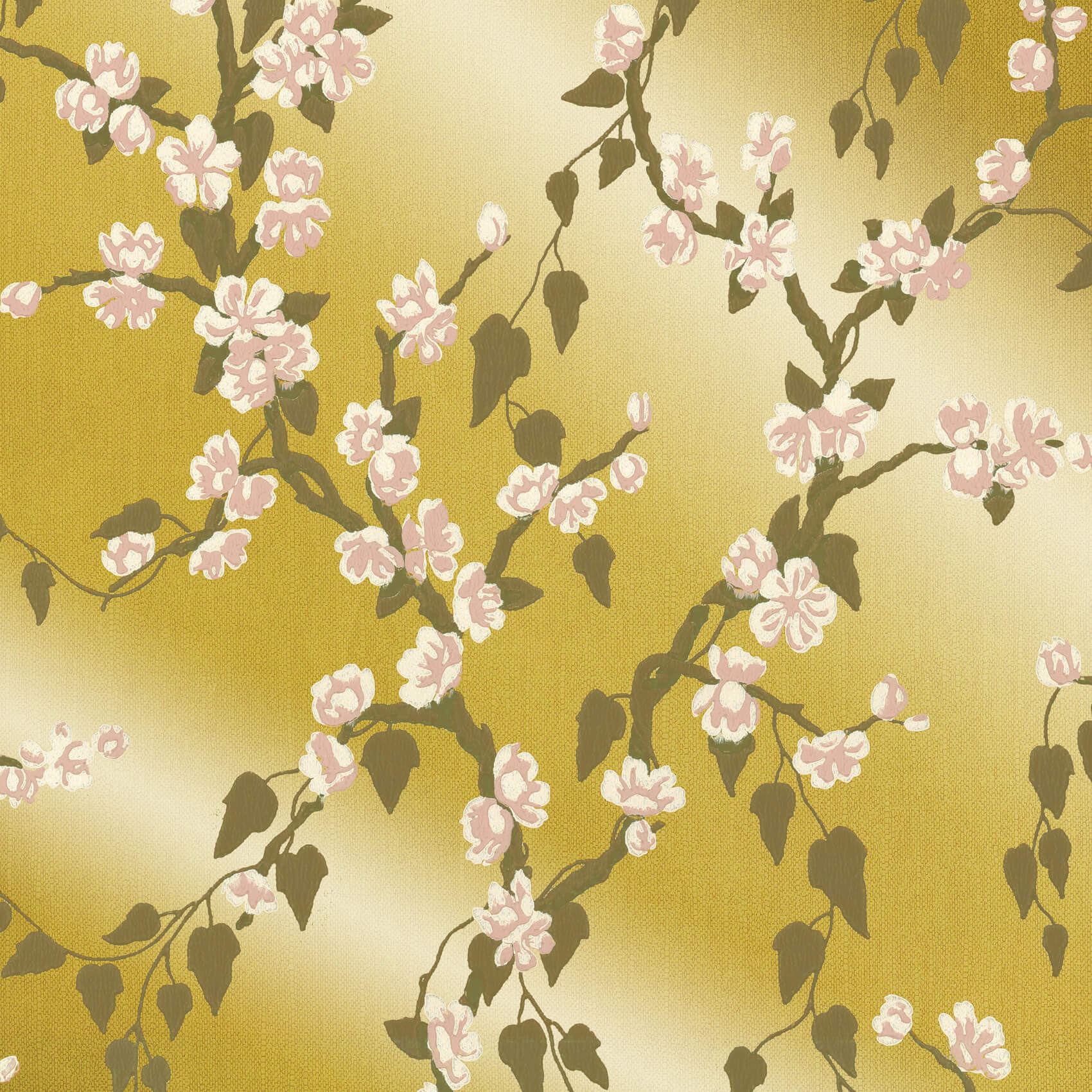 Little Green Sakura Yellow Lustre Behang