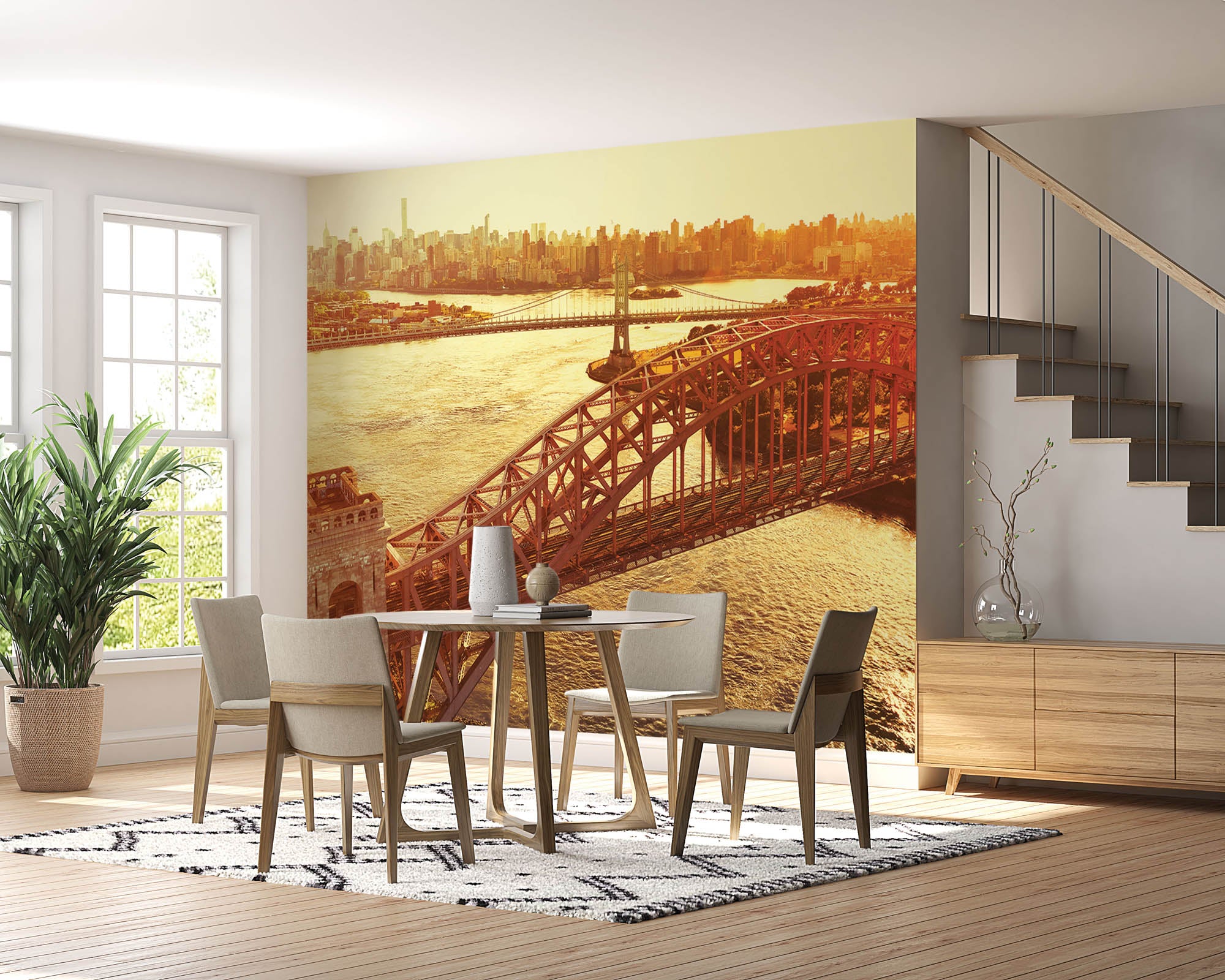 Luchtfoto Hell Gate brug - LW00337 Fotobehang