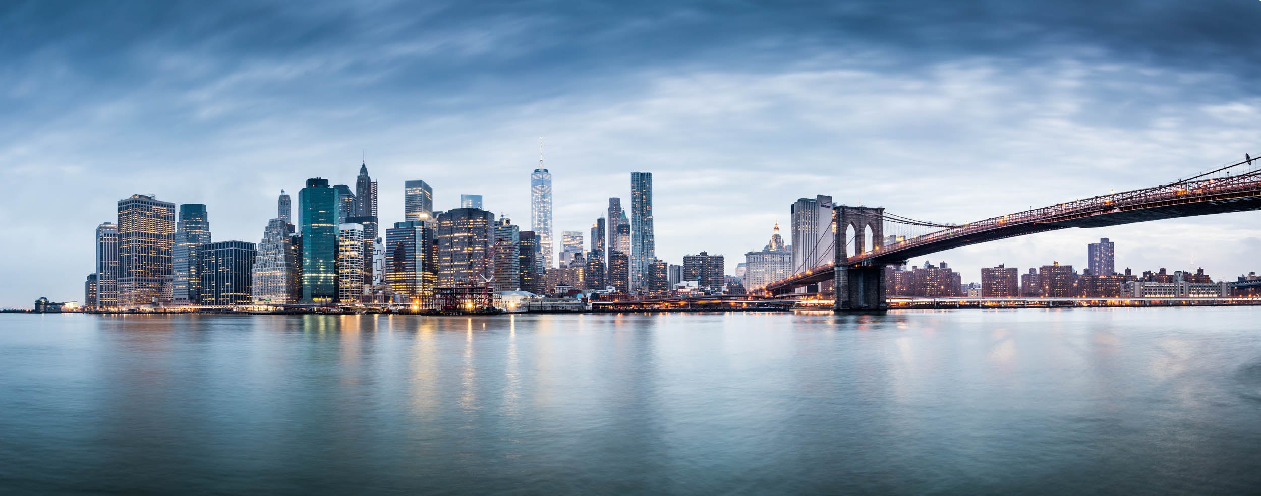 Manhattan Skyline en Brooklyn Bridge - LW00907 Fotobehang