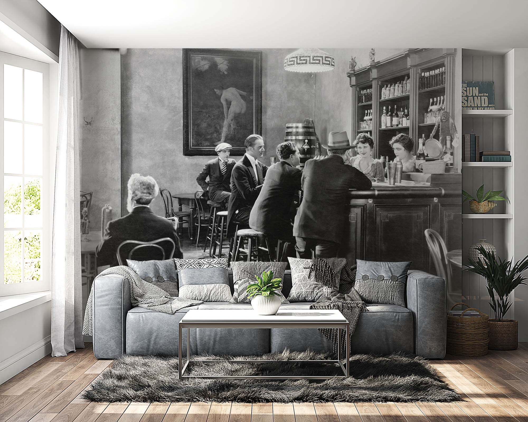 Mannen zittend aan een bar - LW00402 Fotobehang