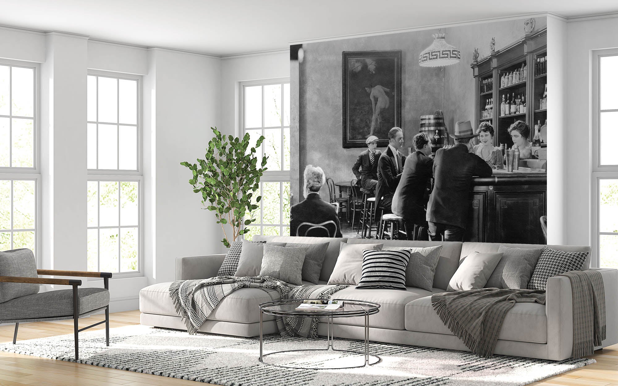 Mannen zittend aan een bar - LW00402 Fotobehang