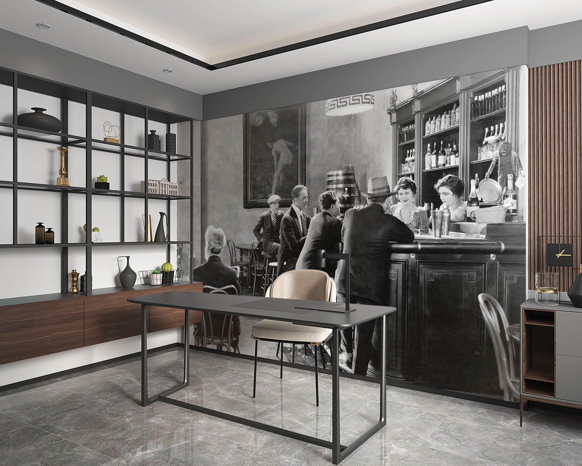 Mannen zittend aan een bar - LW00402 Fotobehang