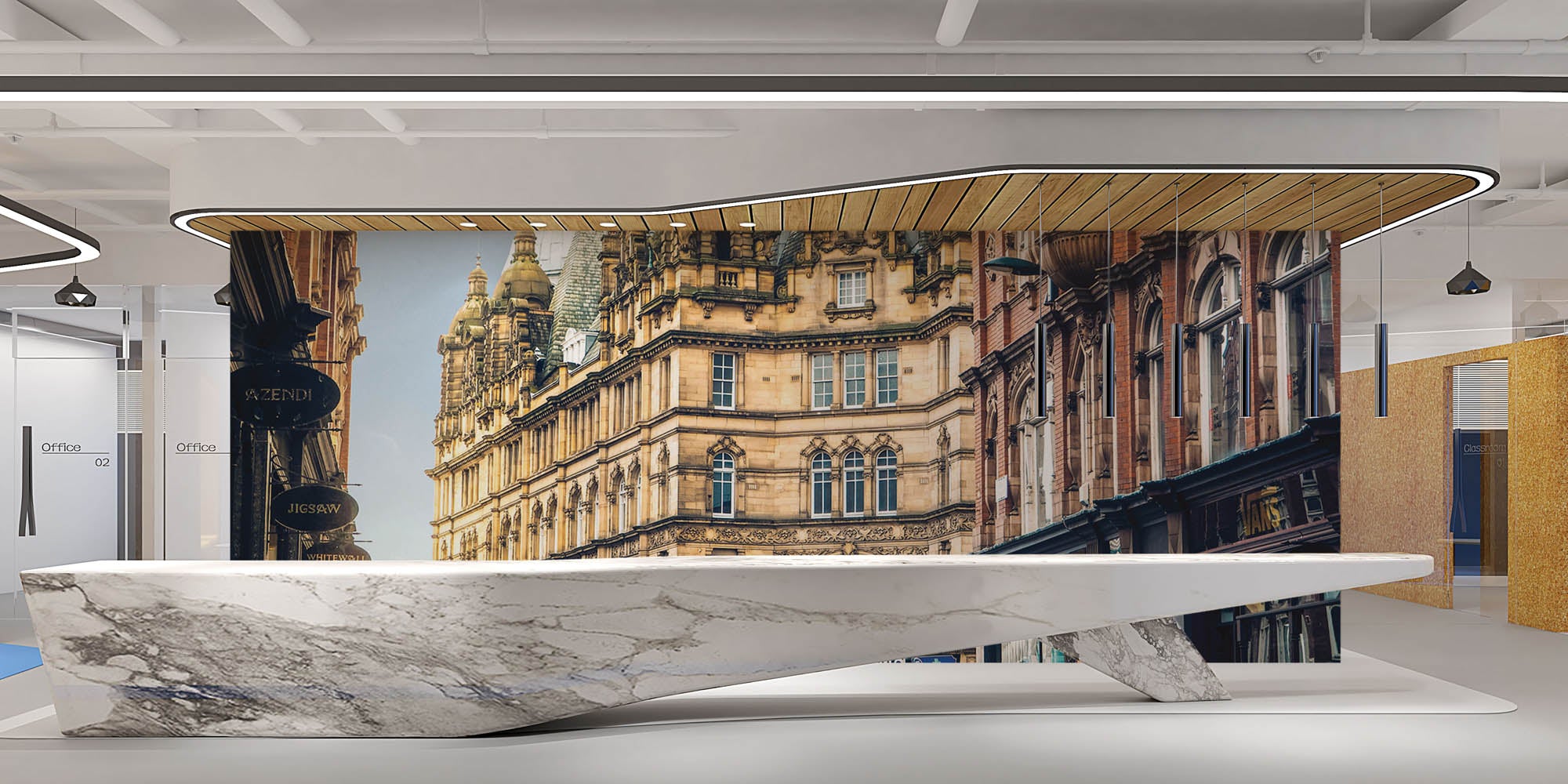 Marktcomplex Leeds - LW00380 Fotobehang