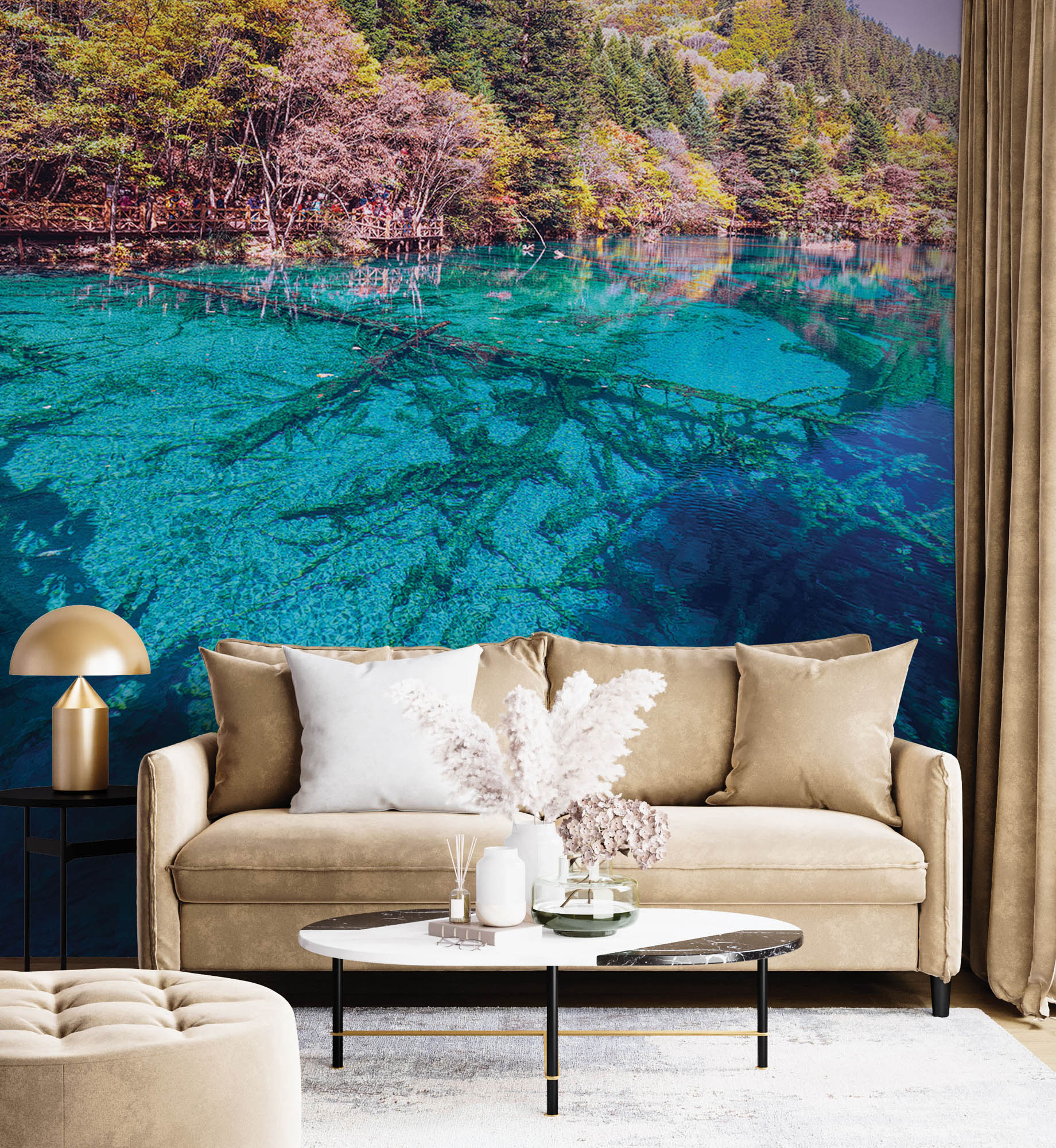 Meer in vallei - LW00266 Fotobehang