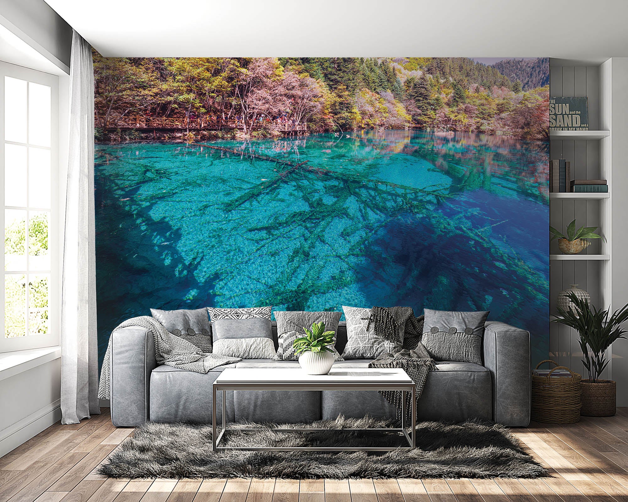 Meer in vallei - LW00266 Fotobehang