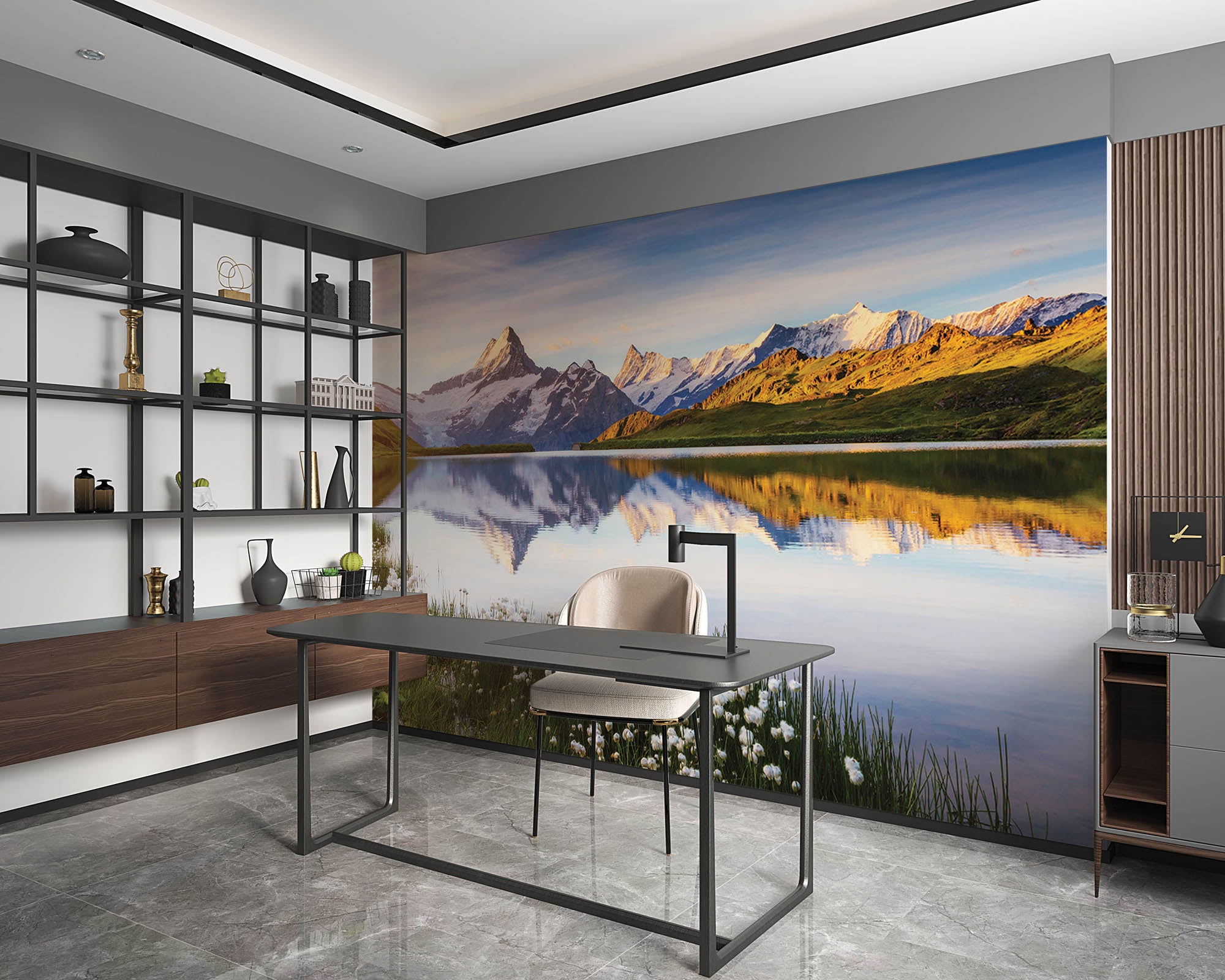 Meer in Zwitserse alpen - LW00134 Fotobehang