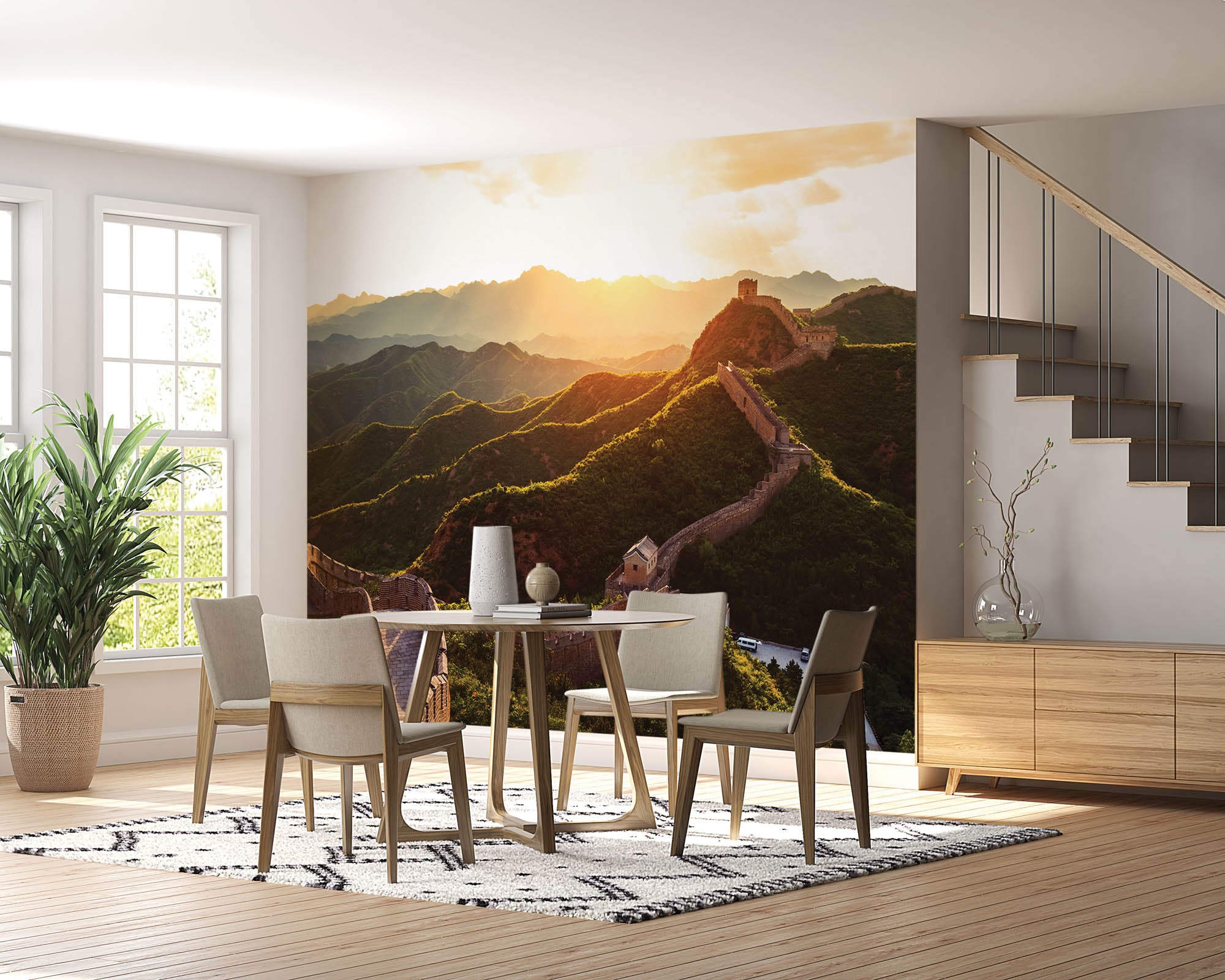 Muur bij zonsondergang - LW00059 Fotobehang