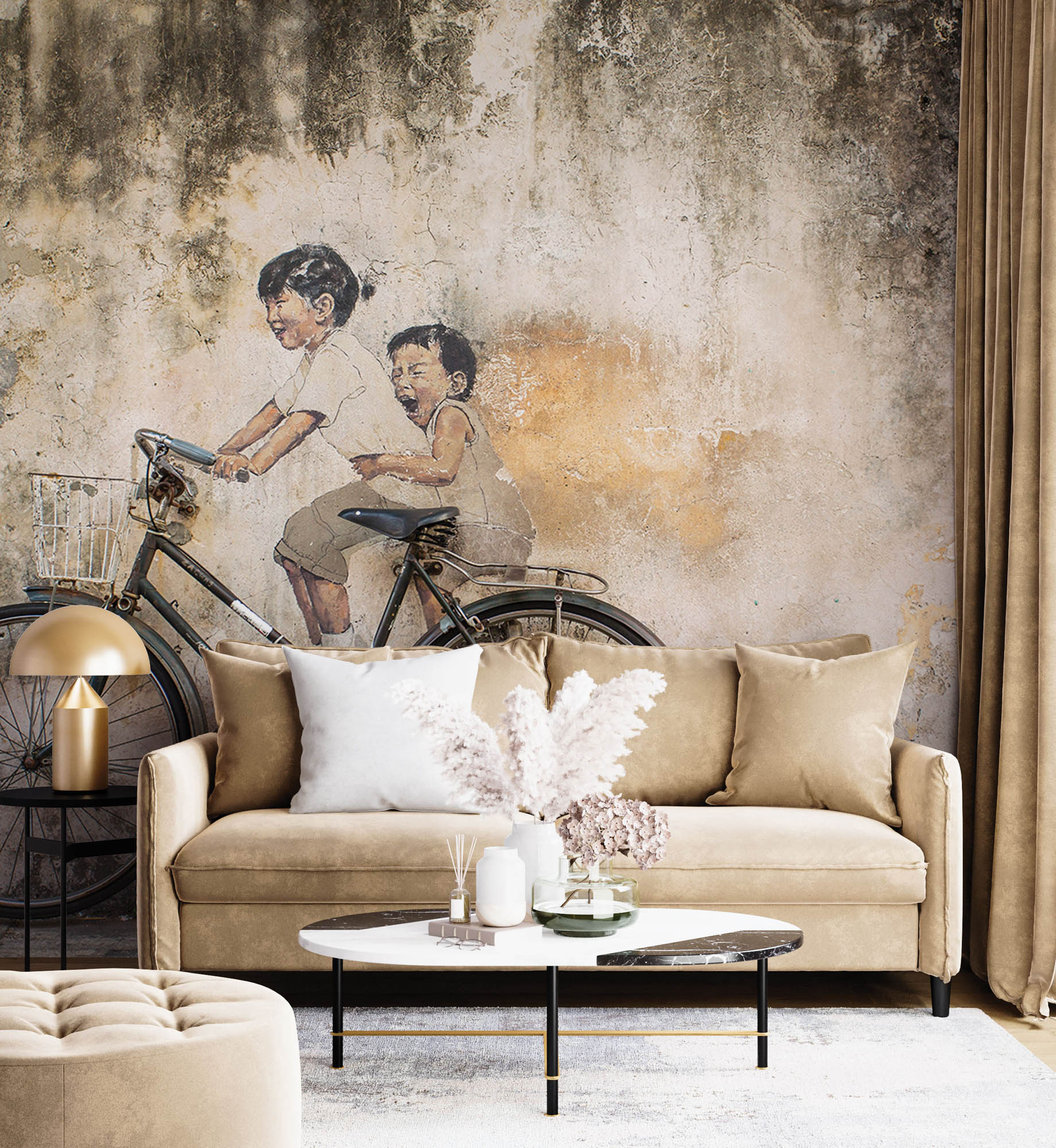 Muur tekening - LW00058 Fotobehang