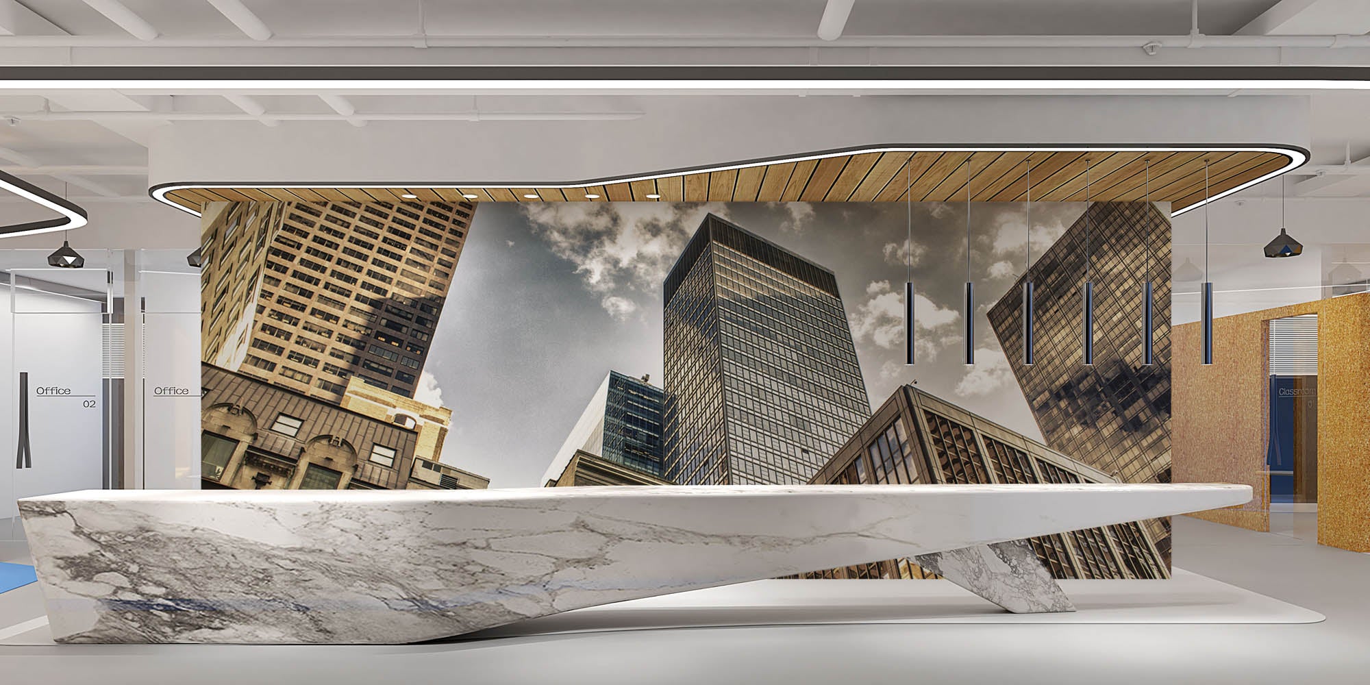 Onderaanzicht skyline - LW00299 Fotobehang