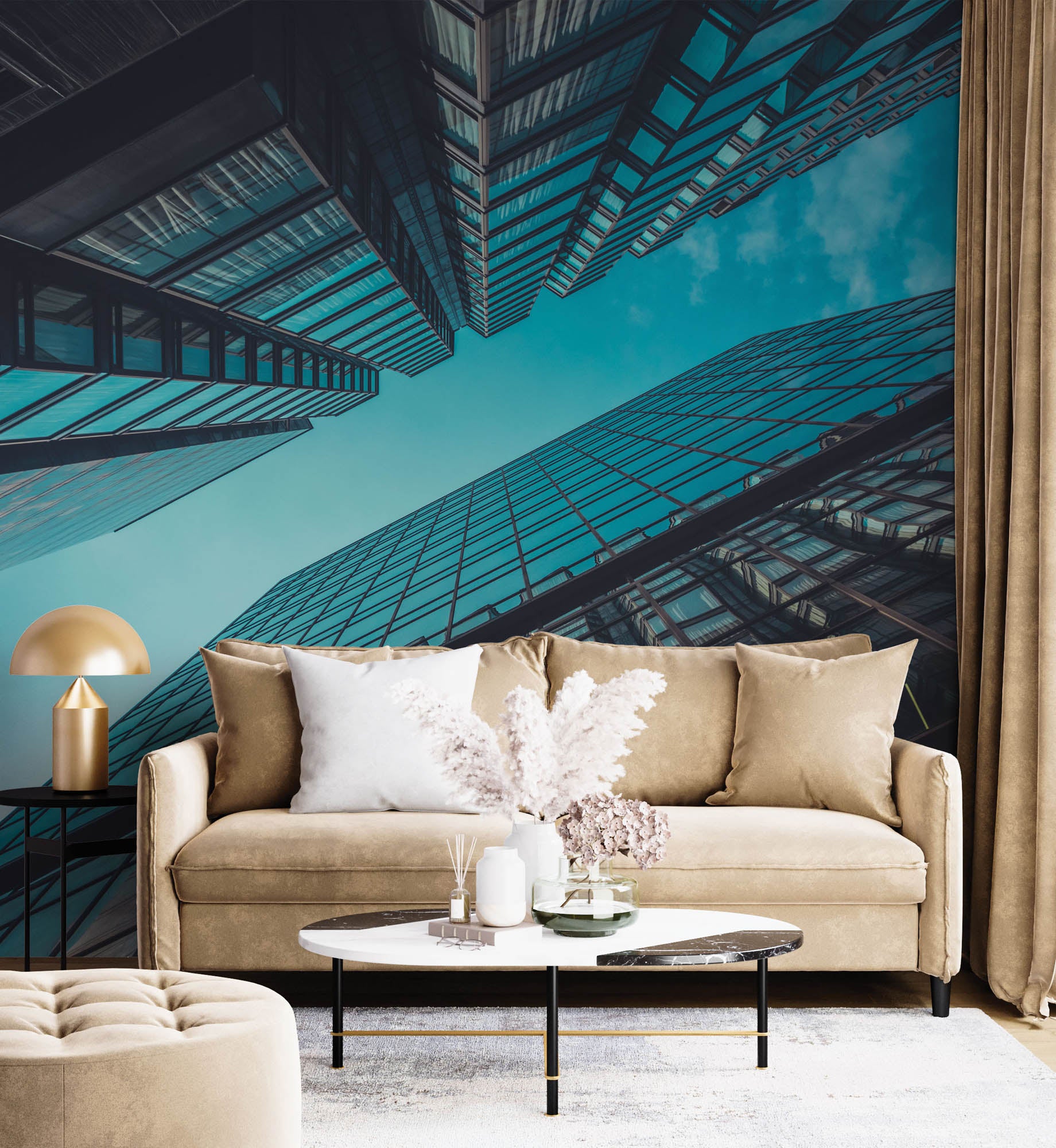 Onderaanzicht wolkenkrabbers - LW00030 Fotobehang