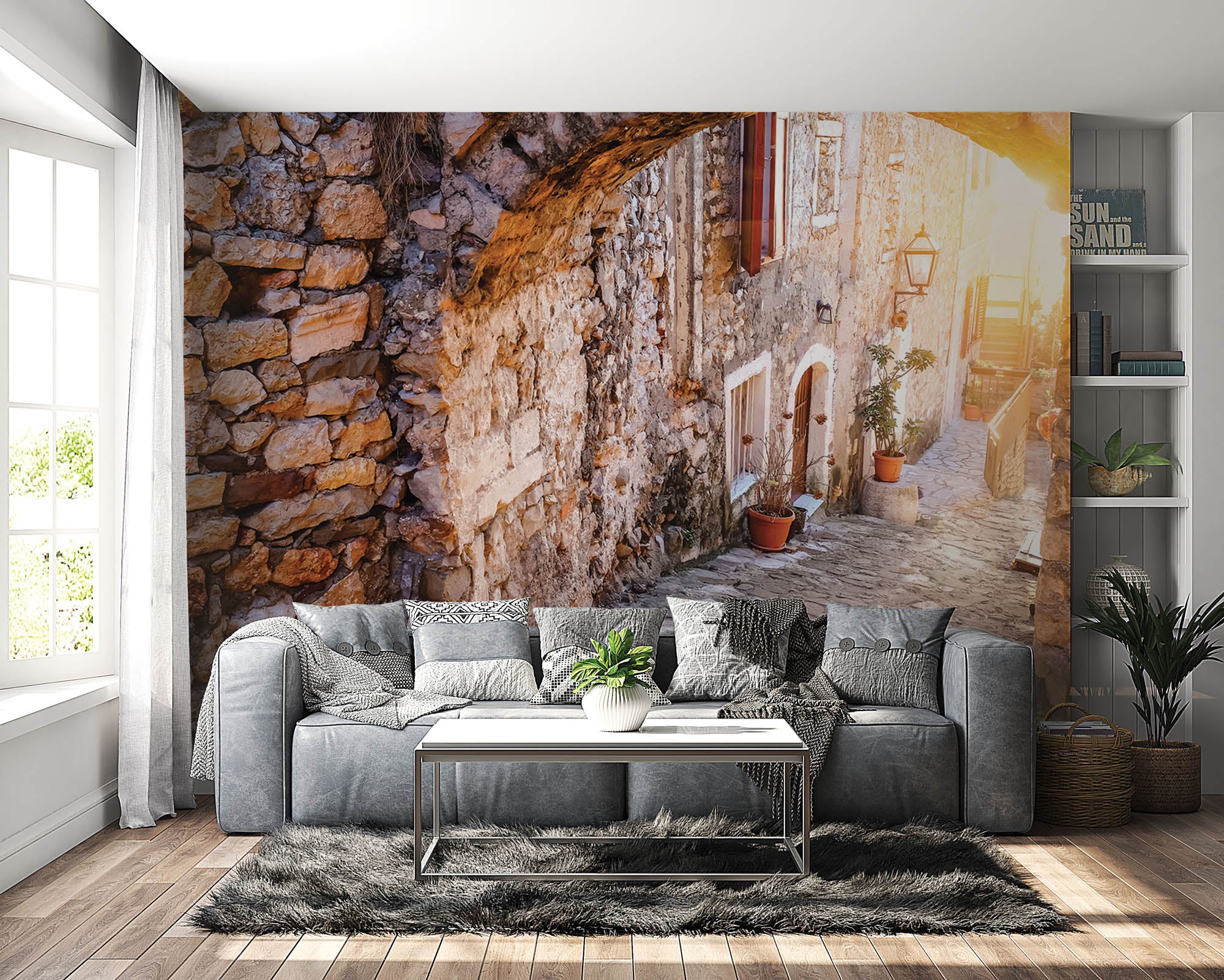 Oud stenen straatje - LW00371 Fotobehang