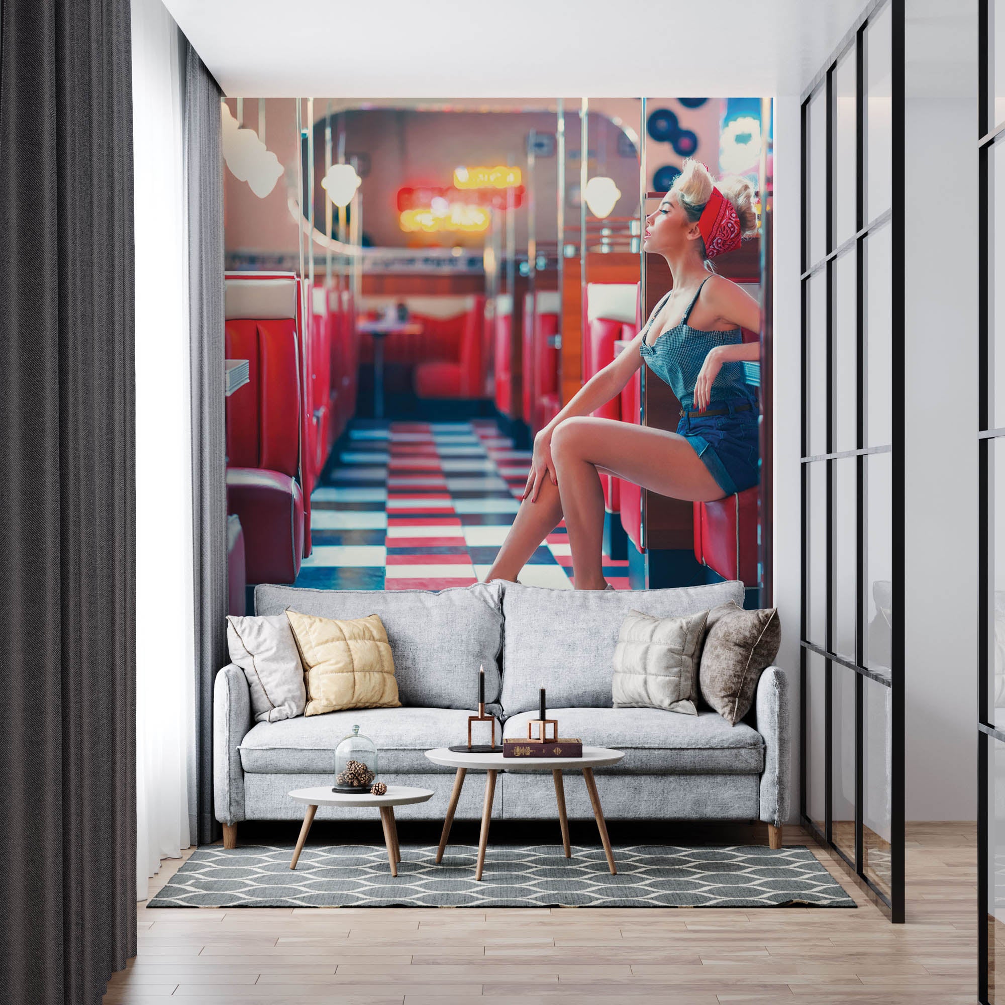 Retro café - LW00435 Fotobehang