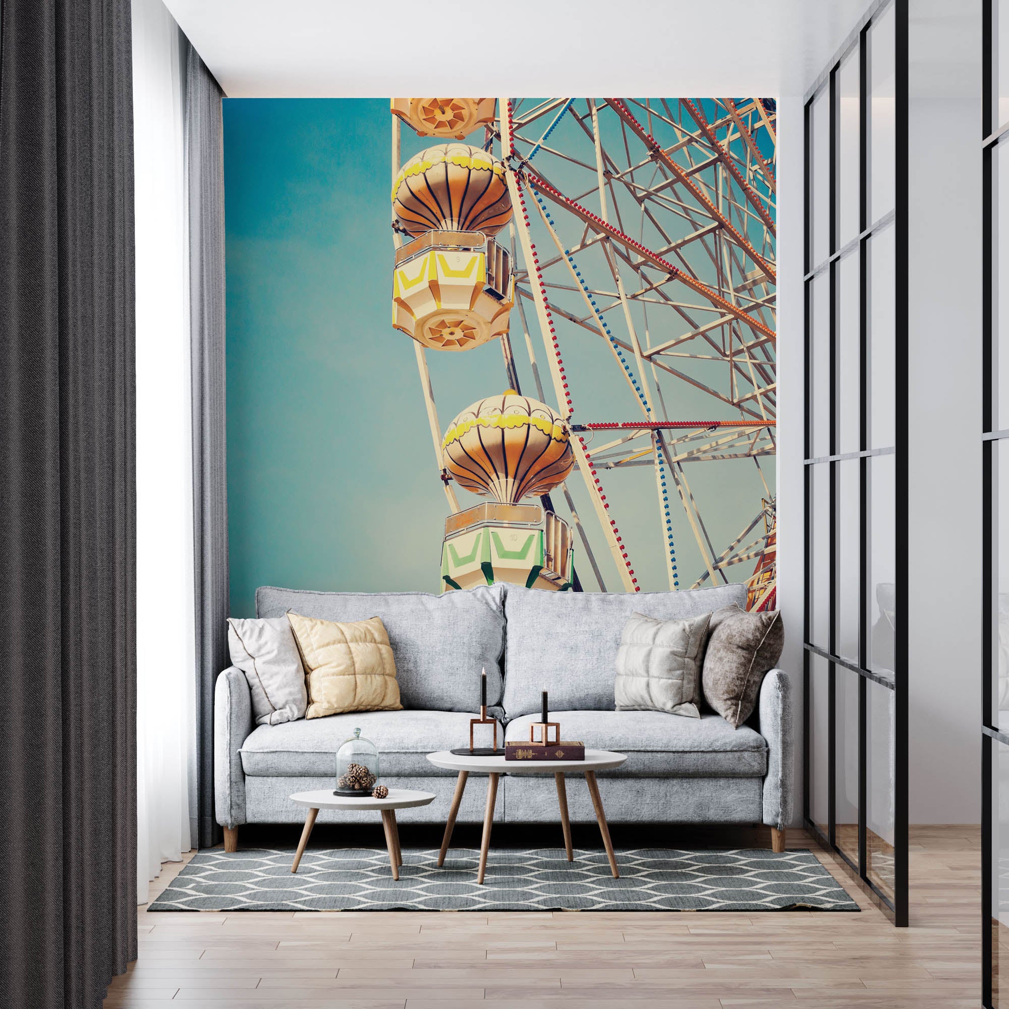 Retro reuzenrad - LW00411 Fotobehang