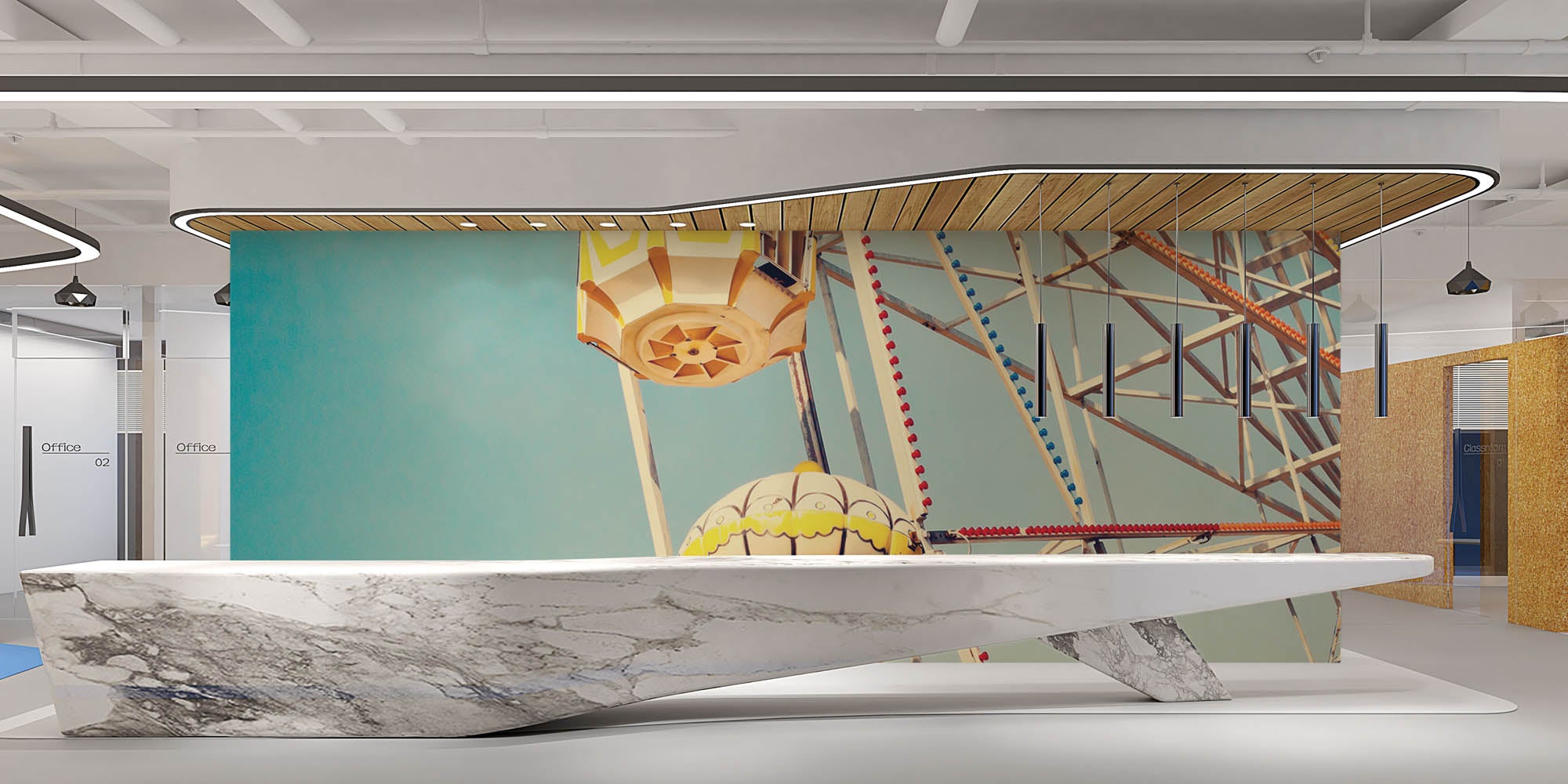 Retro reuzenrad - LW00411 Fotobehang