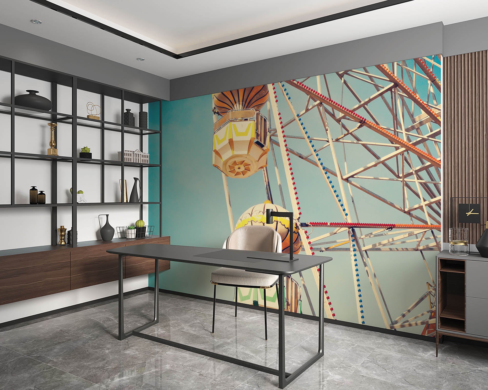 Retro reuzenrad - LW00411 Fotobehang