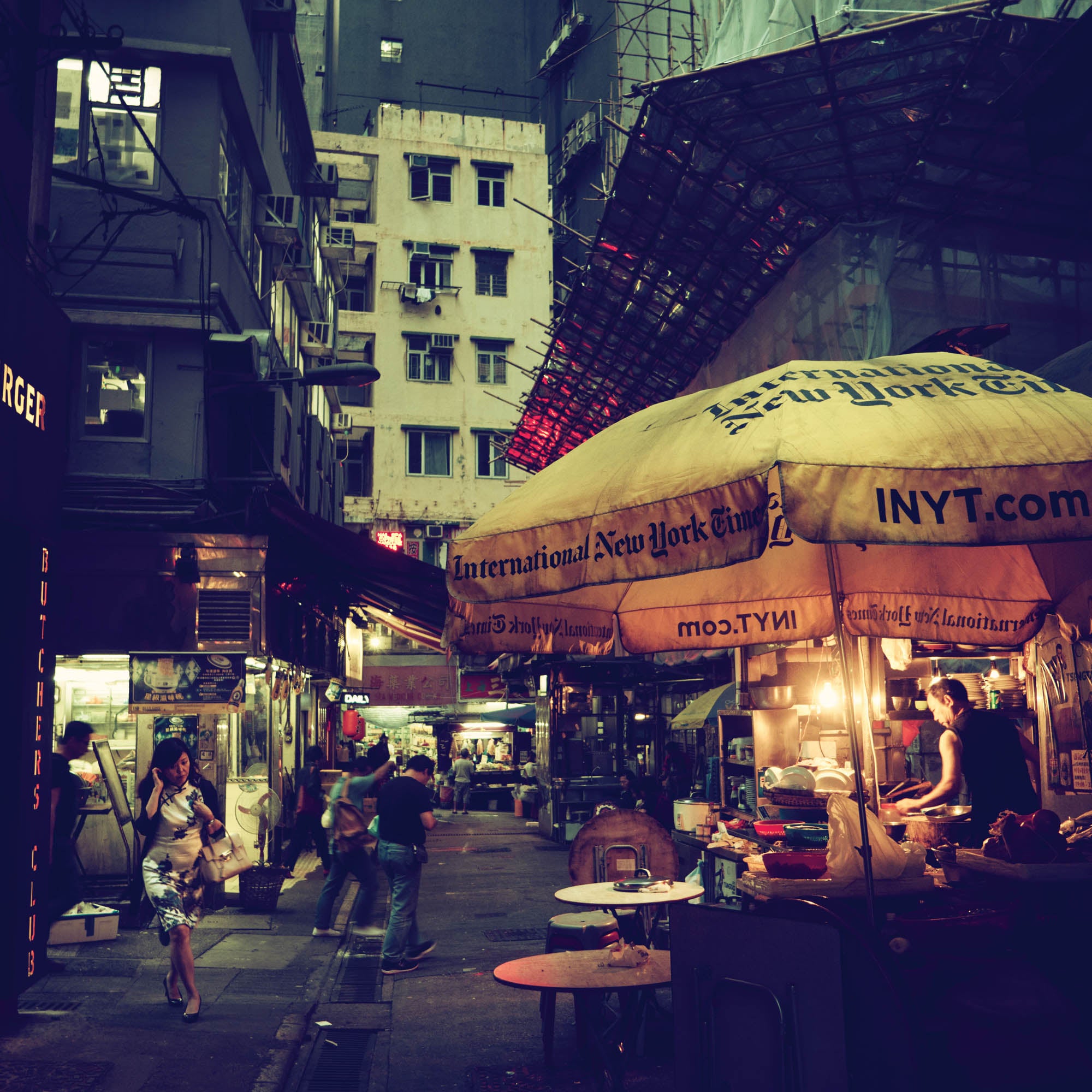 Retro straat Hong kong- LW00074 Fotobehang