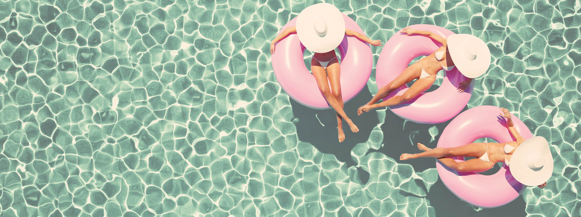 Retro zwembad - LW00442 Fotobehang