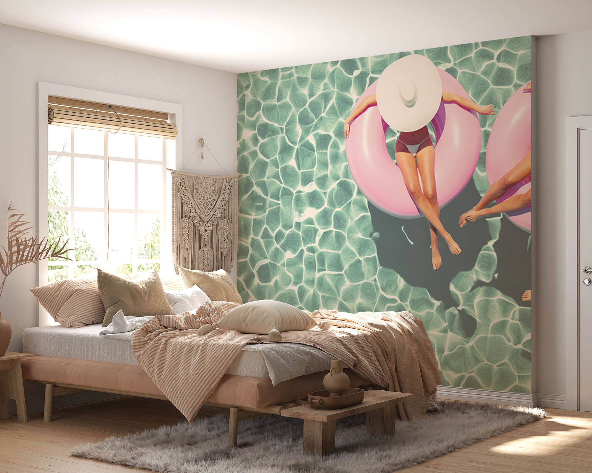 Retro zwembad - LW00442 Fotobehang