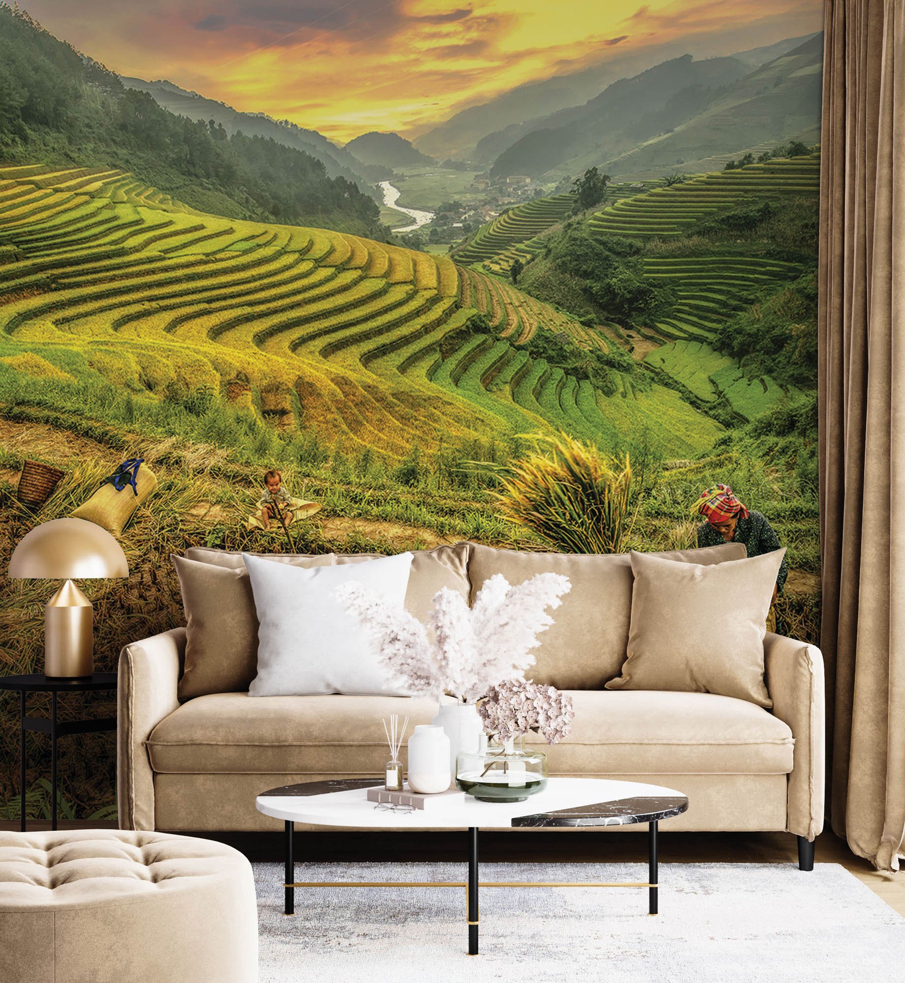 Rijstvelden - LW00073 Fotobehang