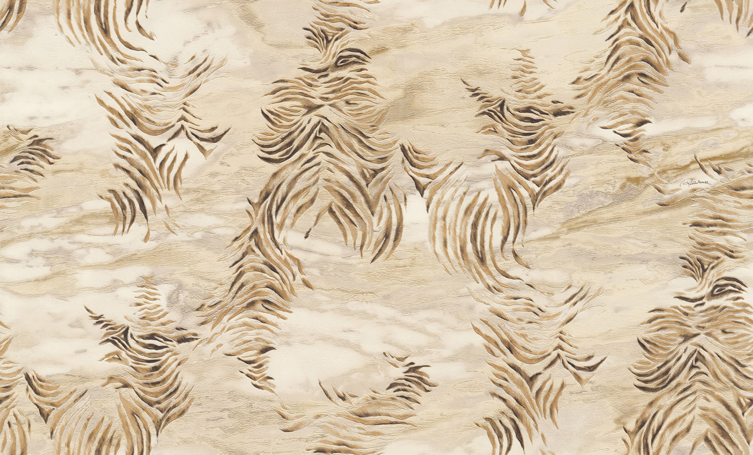 Roberto Cavalli 9 - Zebra Beige - 21014 Behang