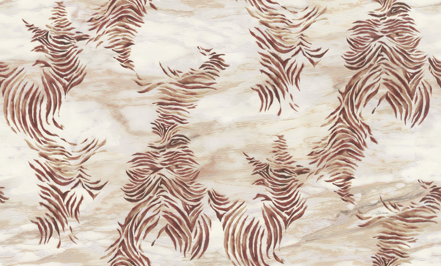 Roberto Cavalli 9 - Zebra Bruin - 21011 Behang