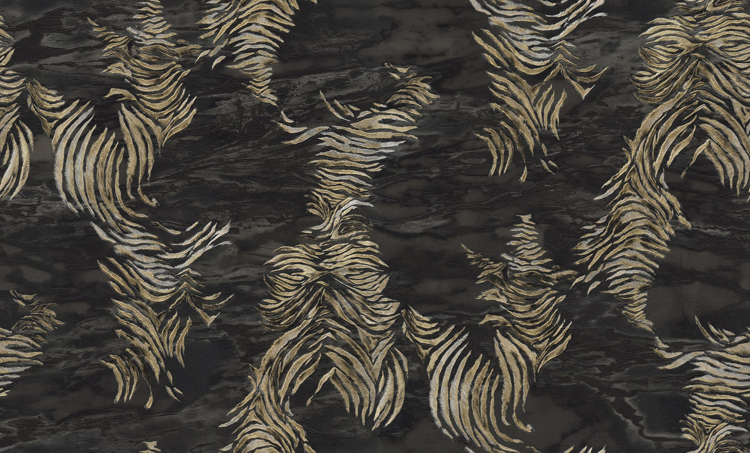 Roberto Cavalli 9 - Zebra Zwart/Goud - 21016 Behang
